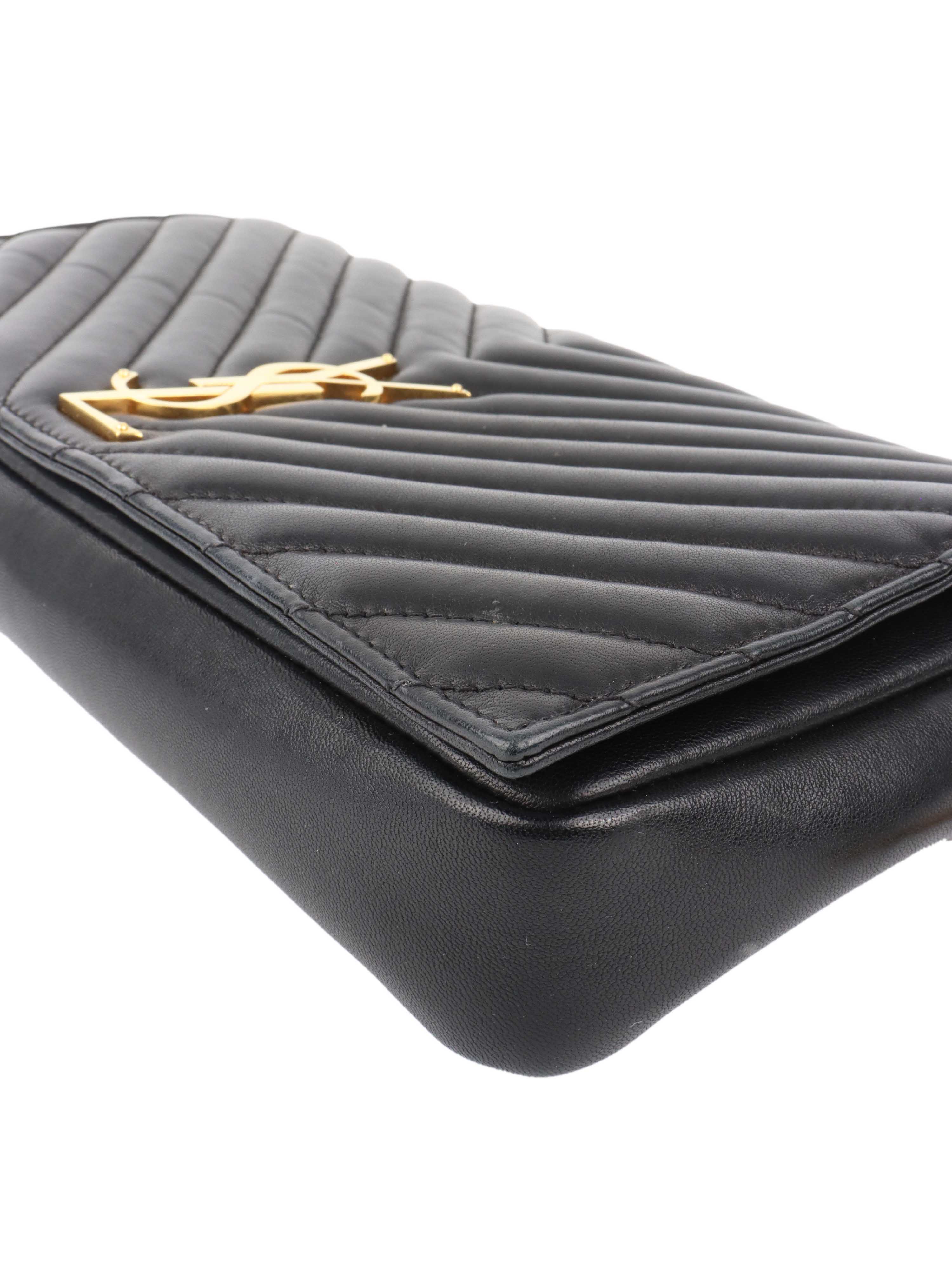 Saint Laurent Black Quilted Kate Bag.