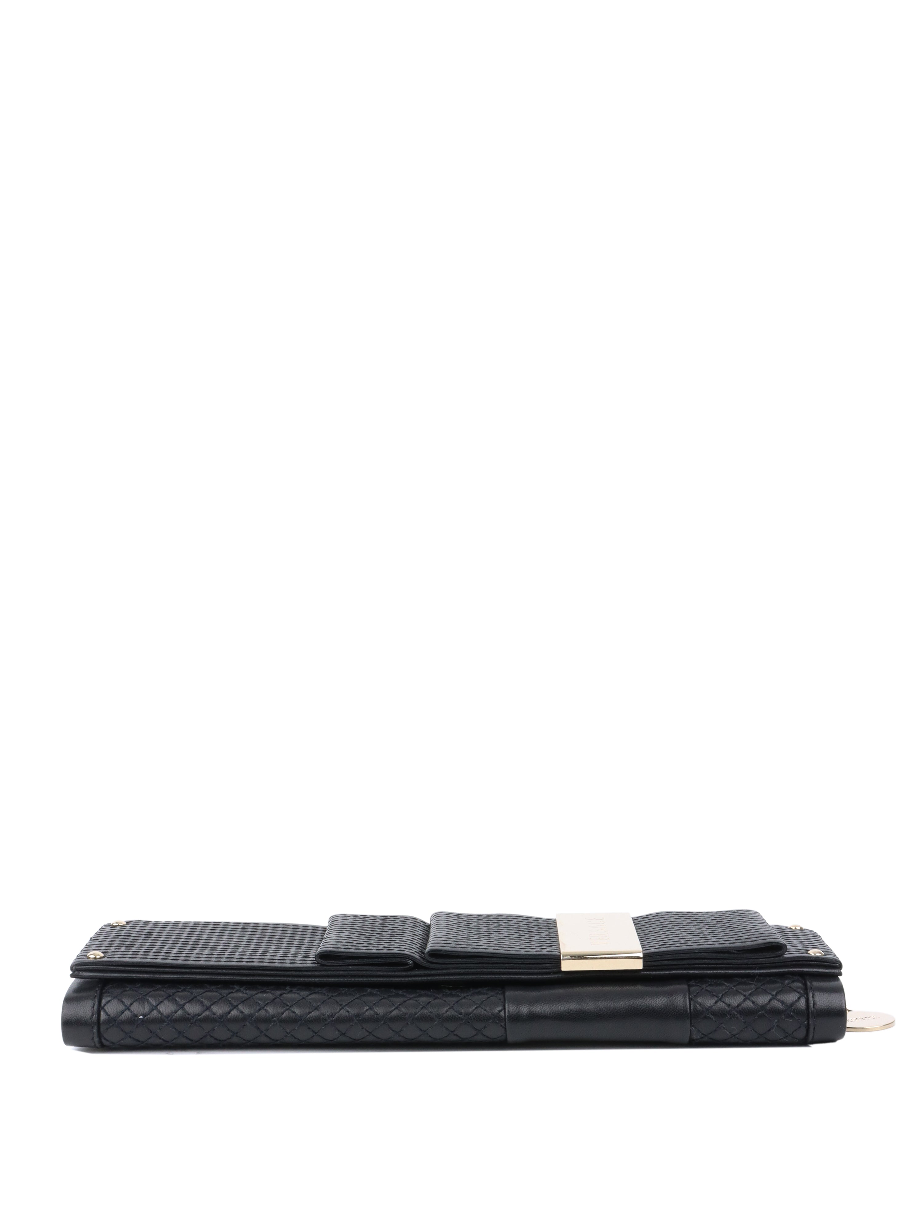 Versace Black Long Thin Clutch.