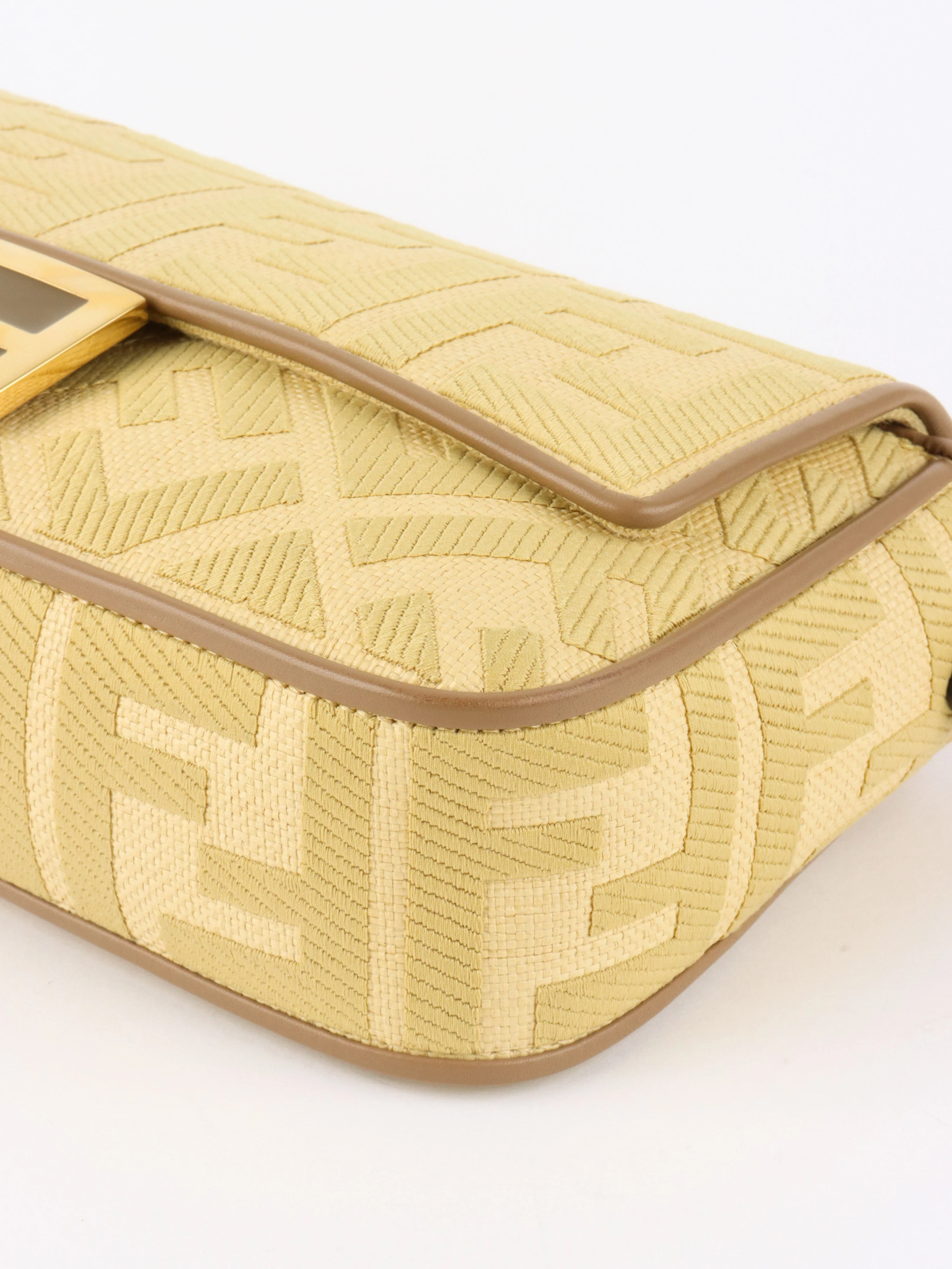 Fendi Woven Rafia Vitello Baguette  Bag.