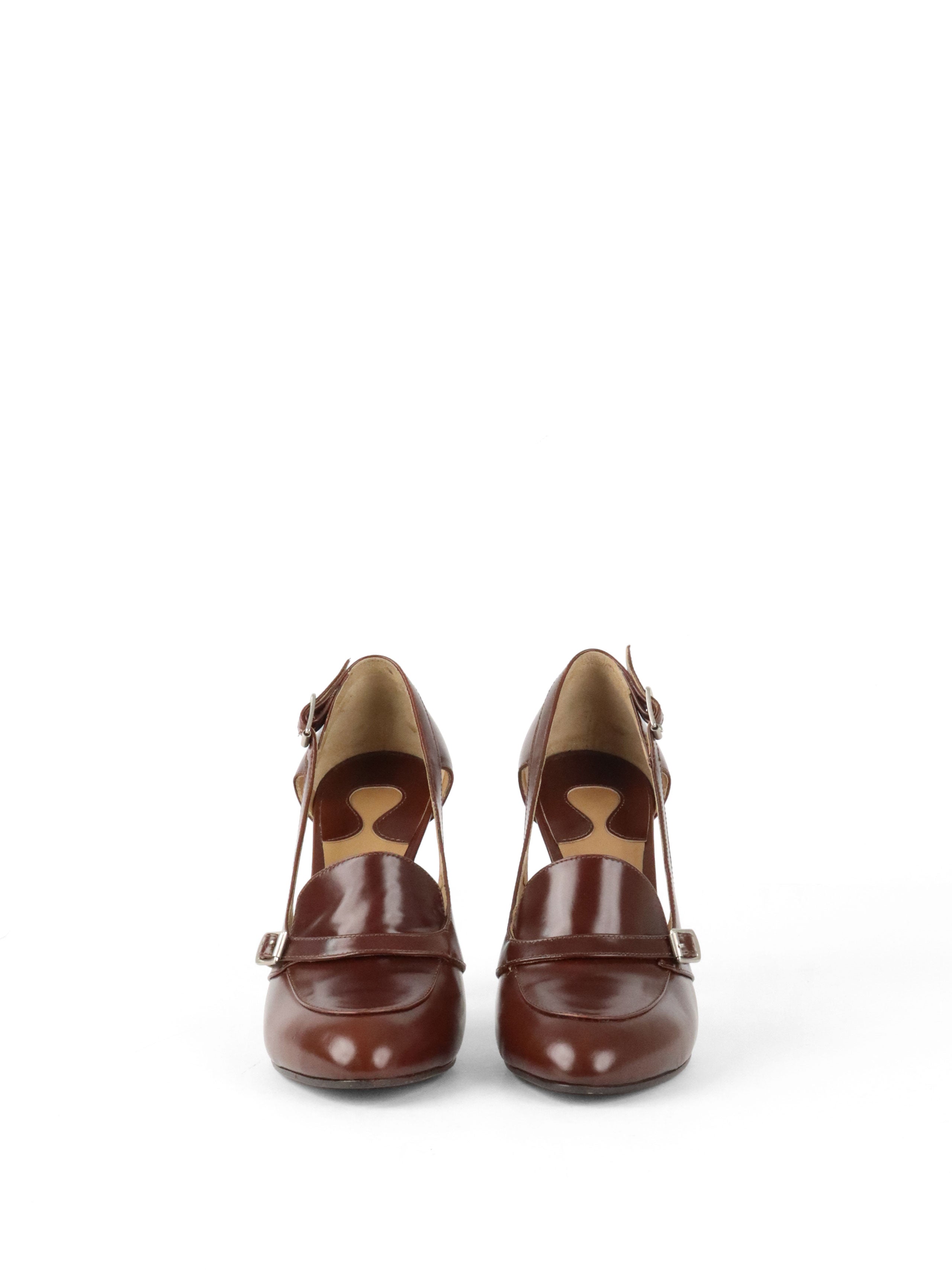 Chloe Brown Leather Heels