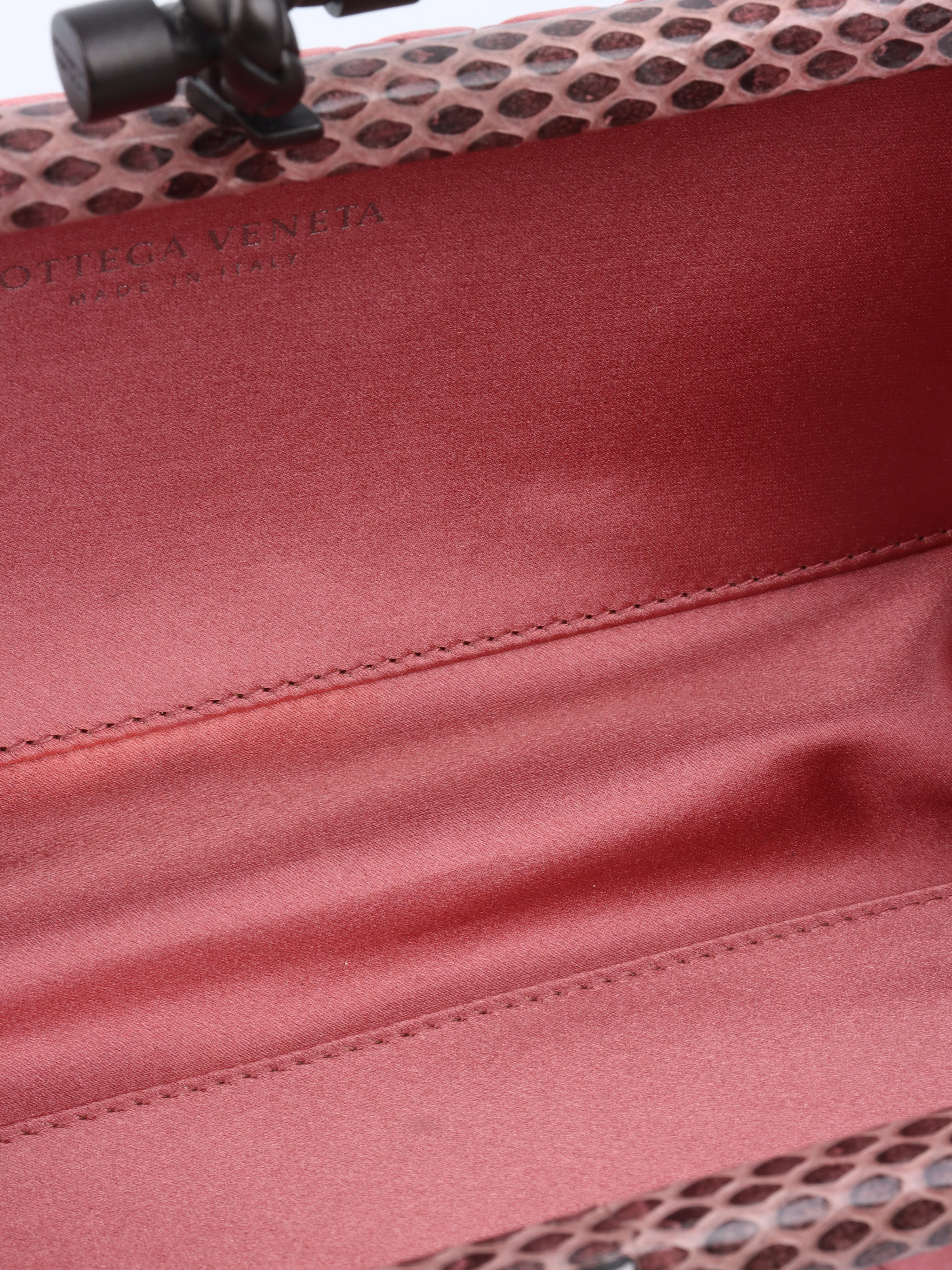 Bottega Veneta Pink Intrecciato Long Clutch.