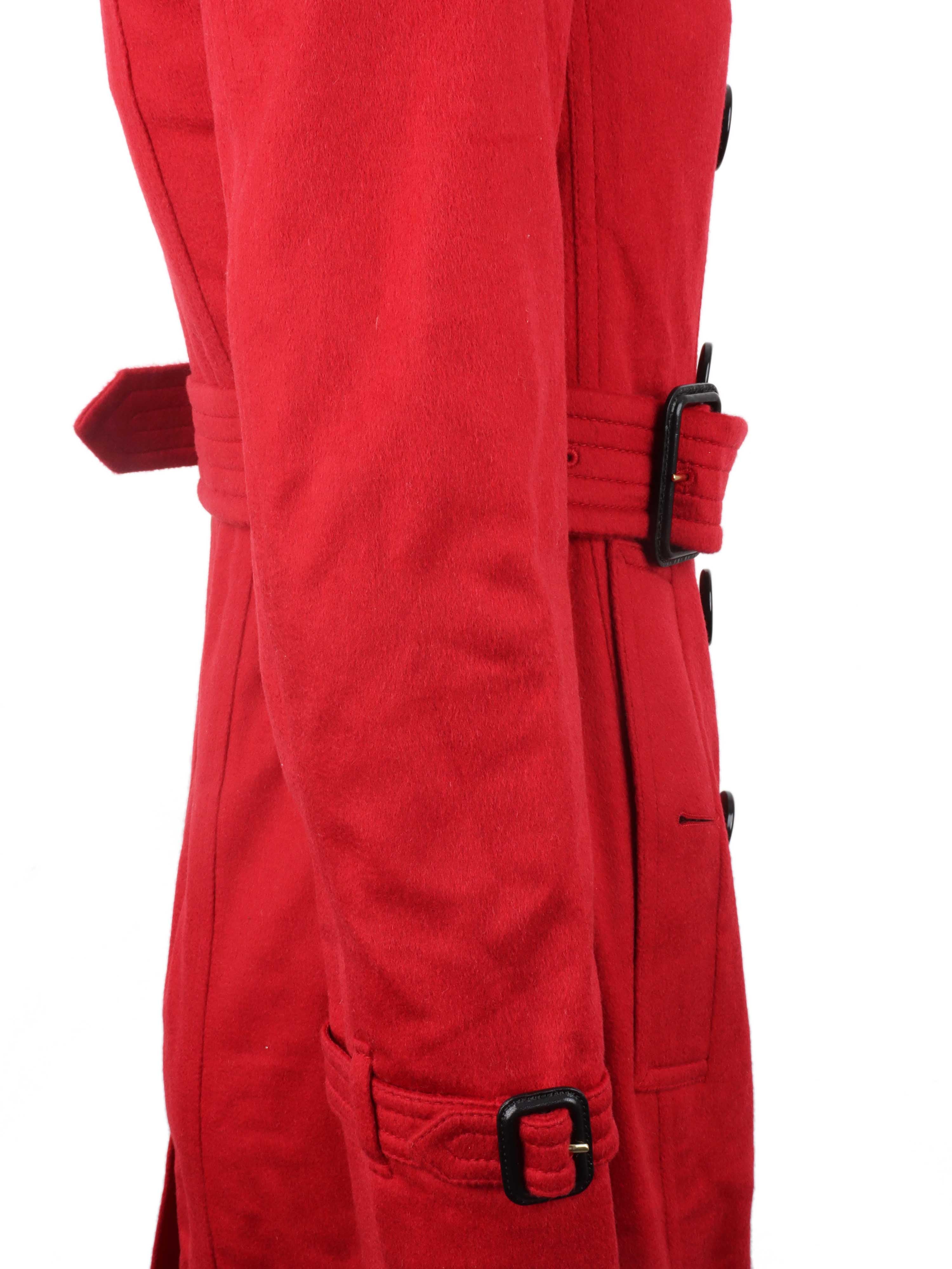 Burberry Red Cashmere Coat.