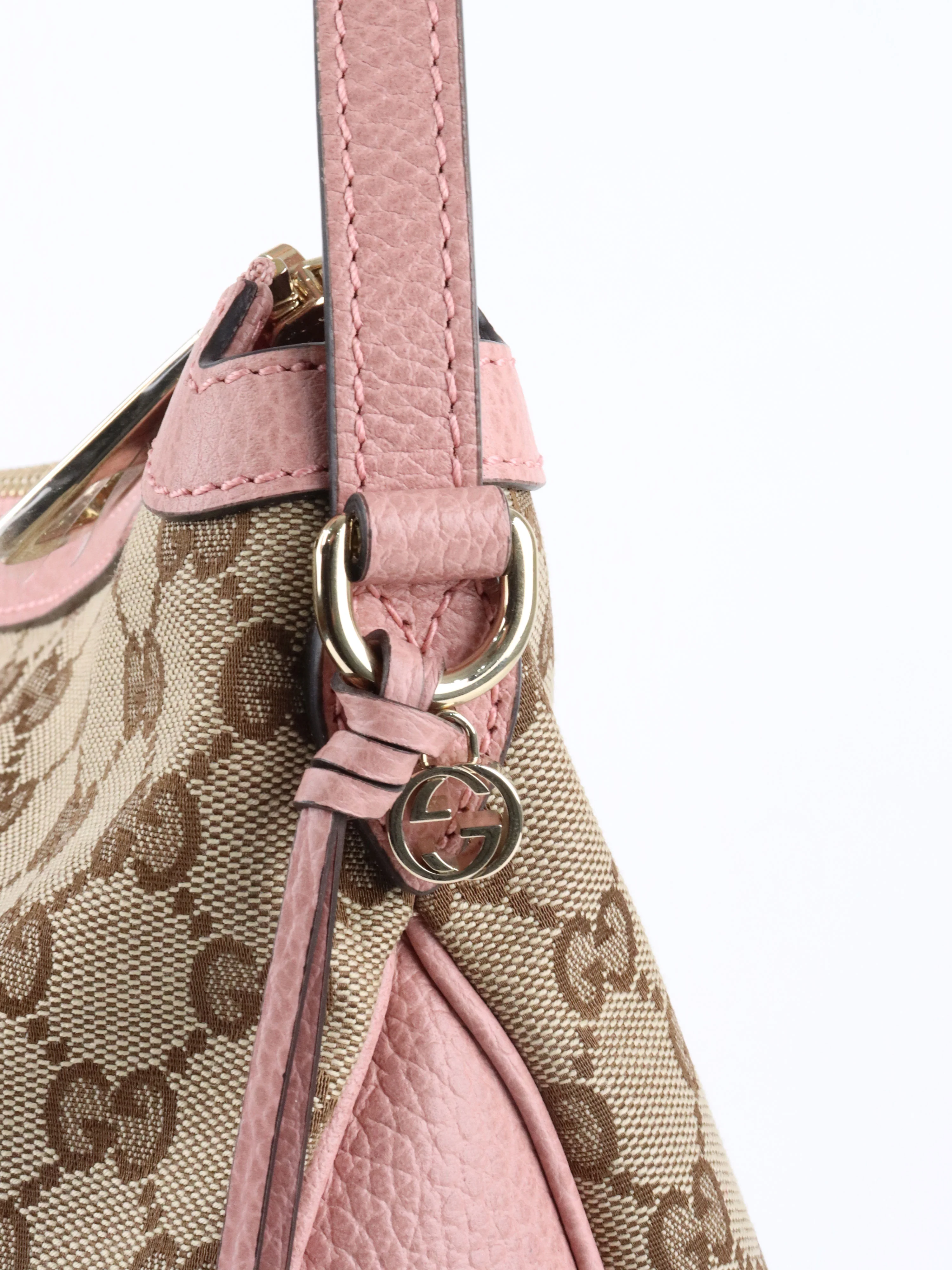 Gucci Large Dusty Pink GG Canvas Bree Hobo bag