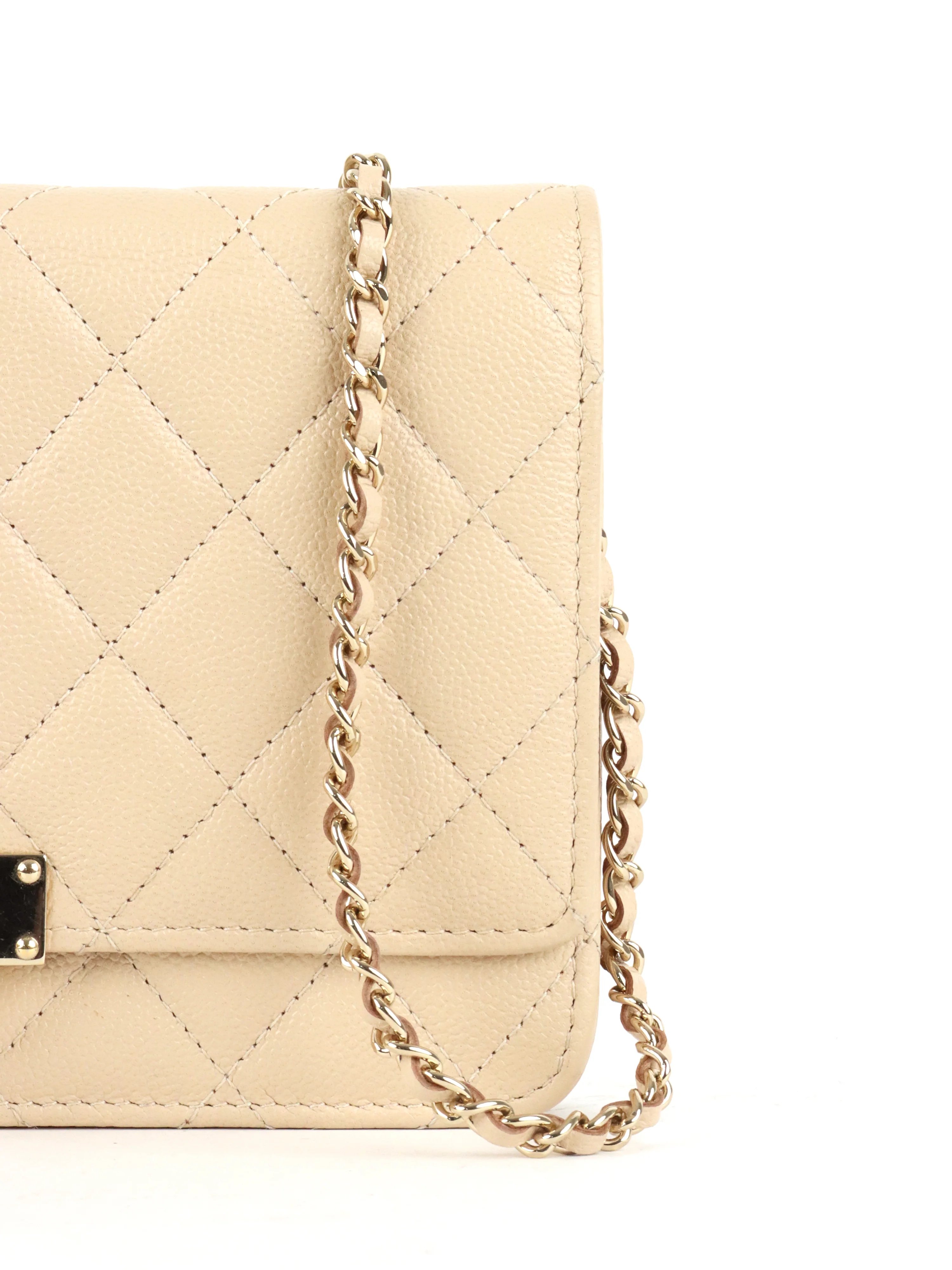 Chanel Beige Double CC Wallet on Chain LGHW