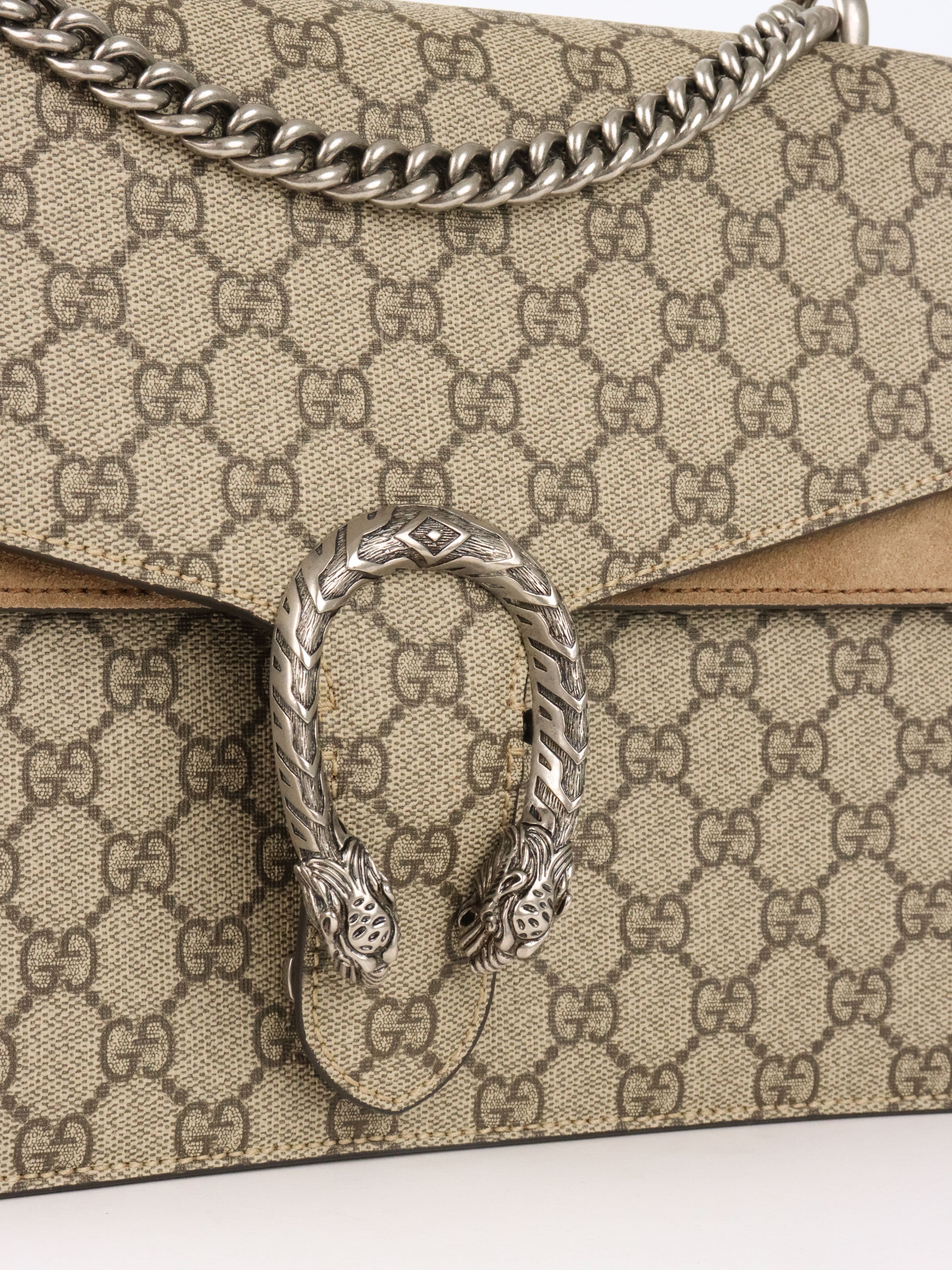 Gucci Ebony Medium GG Supreme Dionysus Shoulder Bag