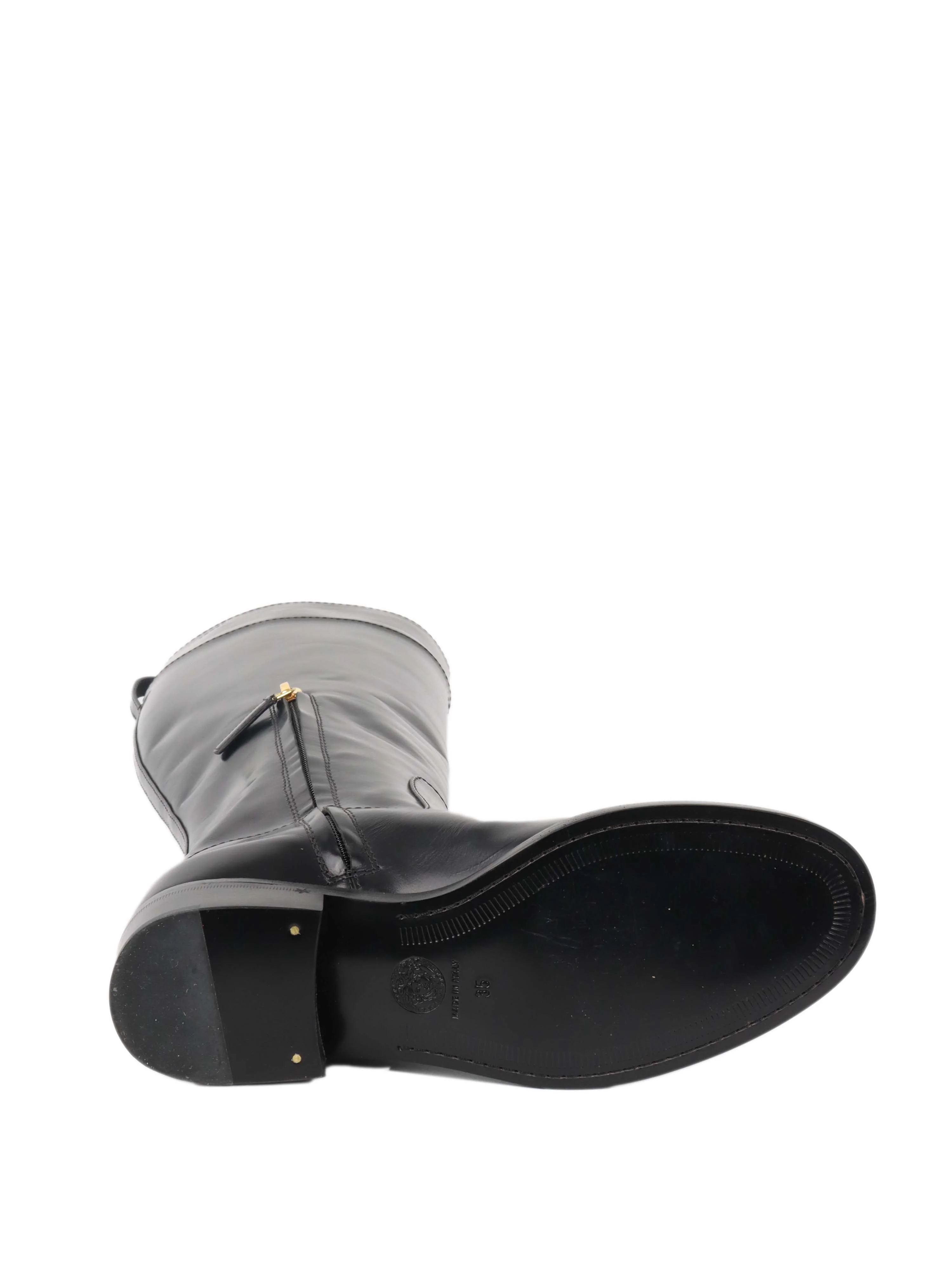 Versace Black Riding Boots.
