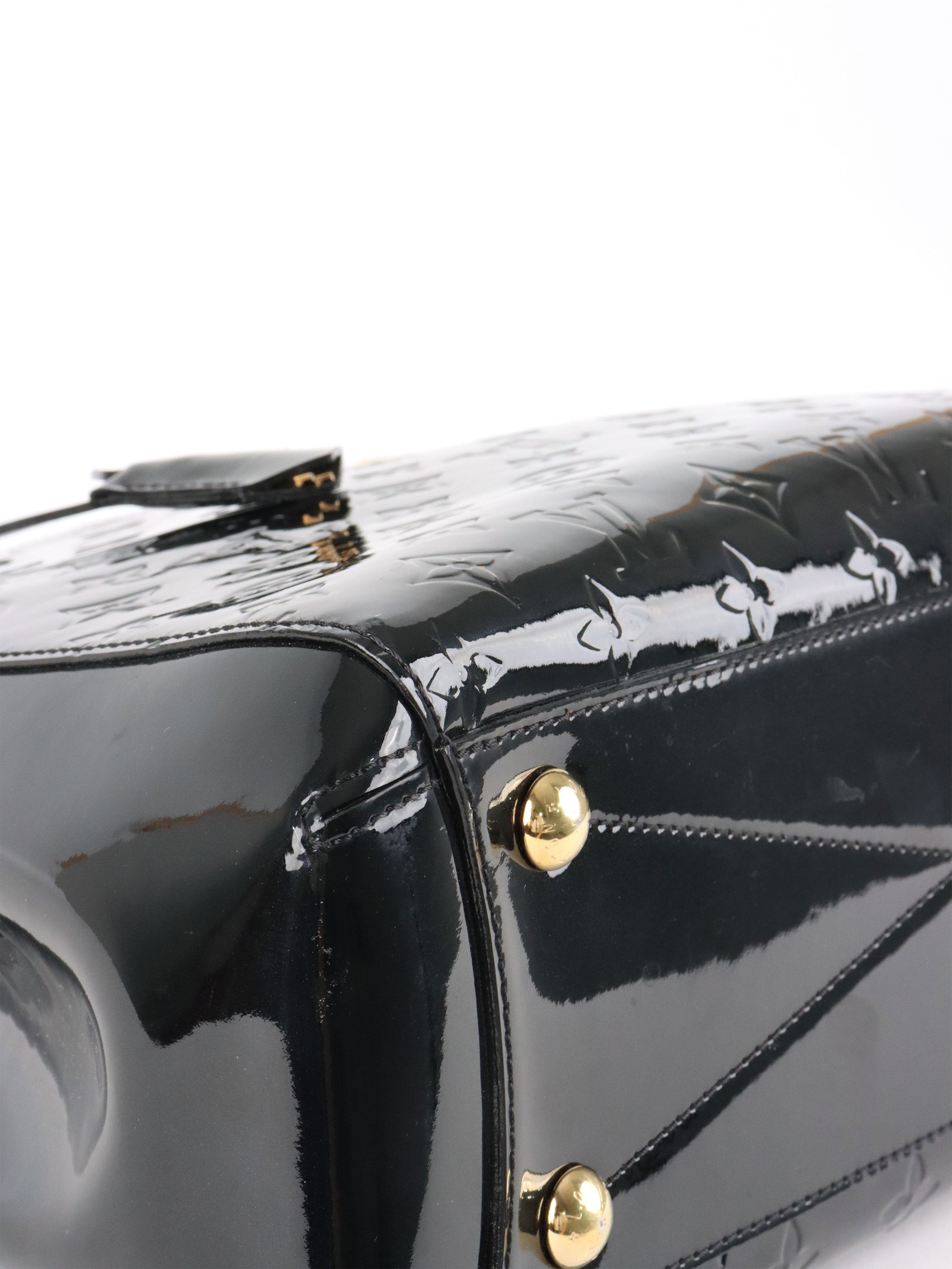 Louis Vuitton Black Monogram Vernis Montaigne MM Satchel Bag