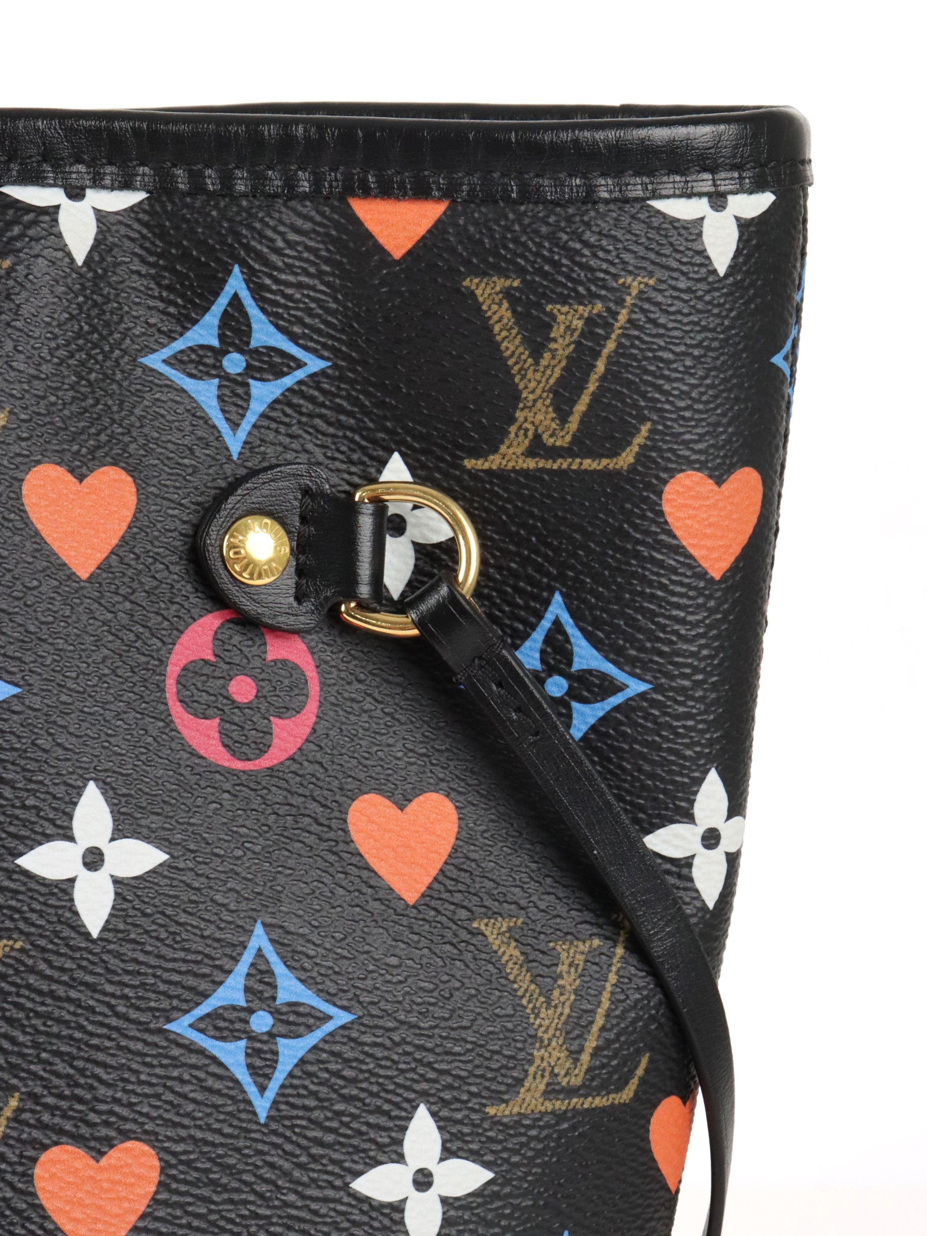 Louis Vuitton Black Multicolour Game On Neverfull MM Tote Bag