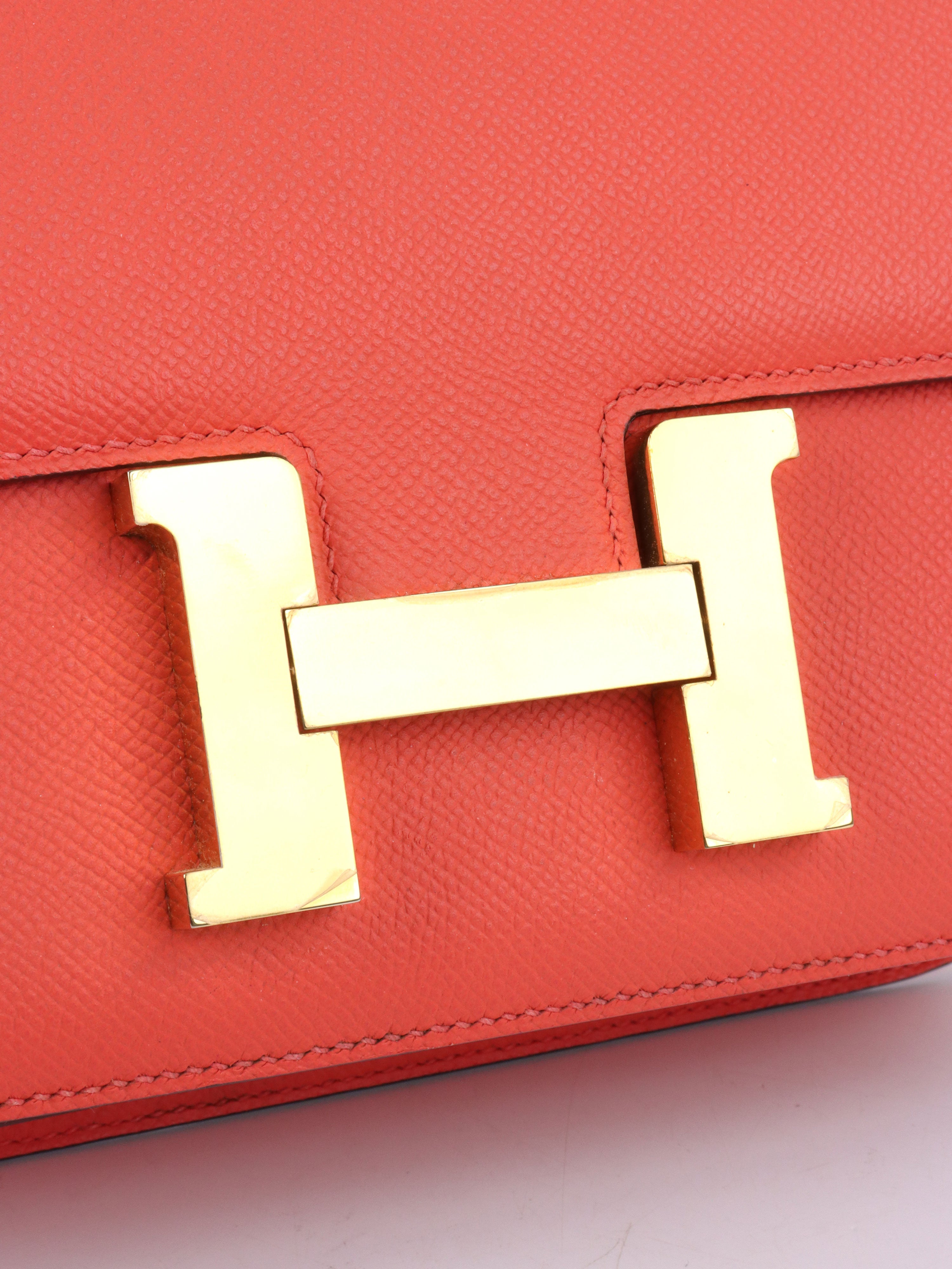 Hermes Rose Texas Epsom Constance 23 GHW  Stamp X.