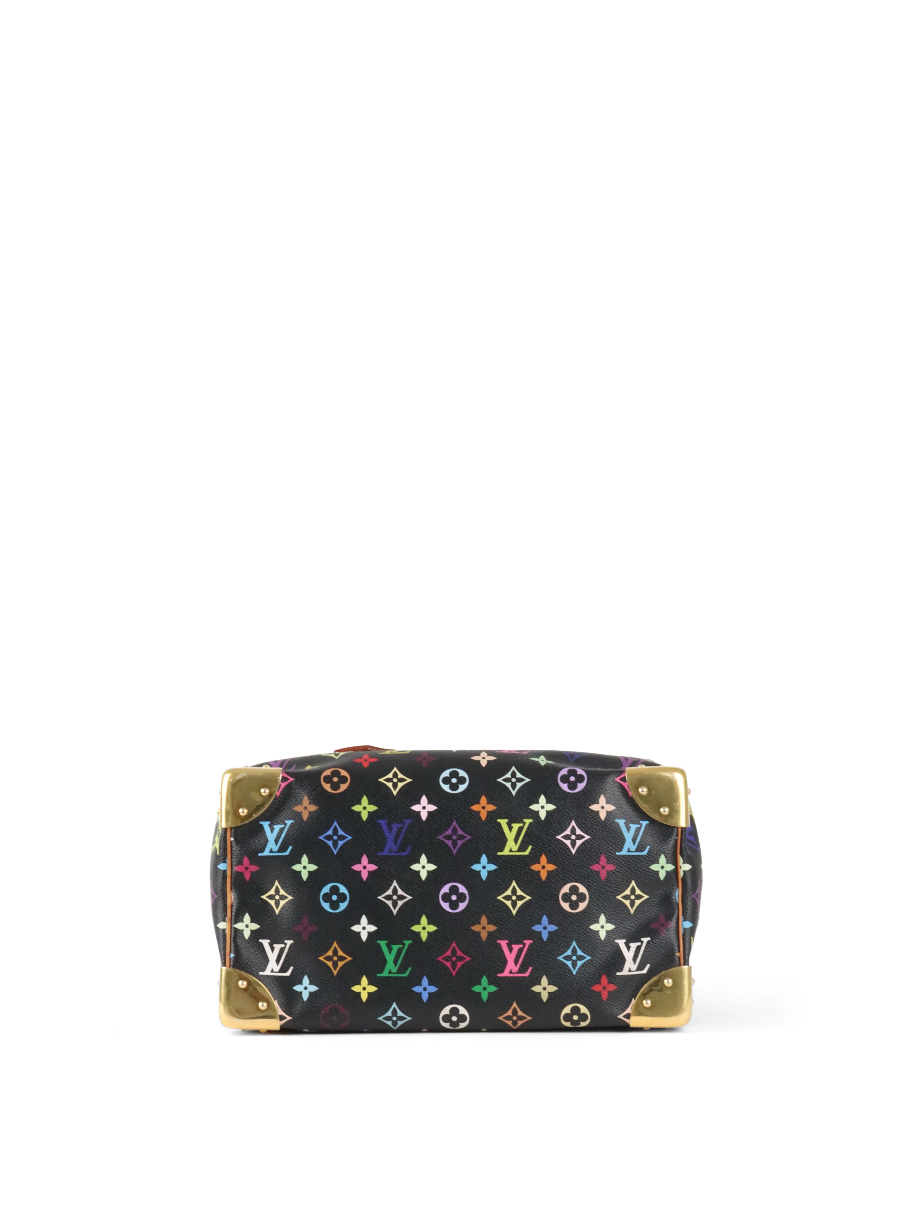 Louis Vuitton x Takashi Murakami Limited Edition Black Monogram Multicolor Speedy 30