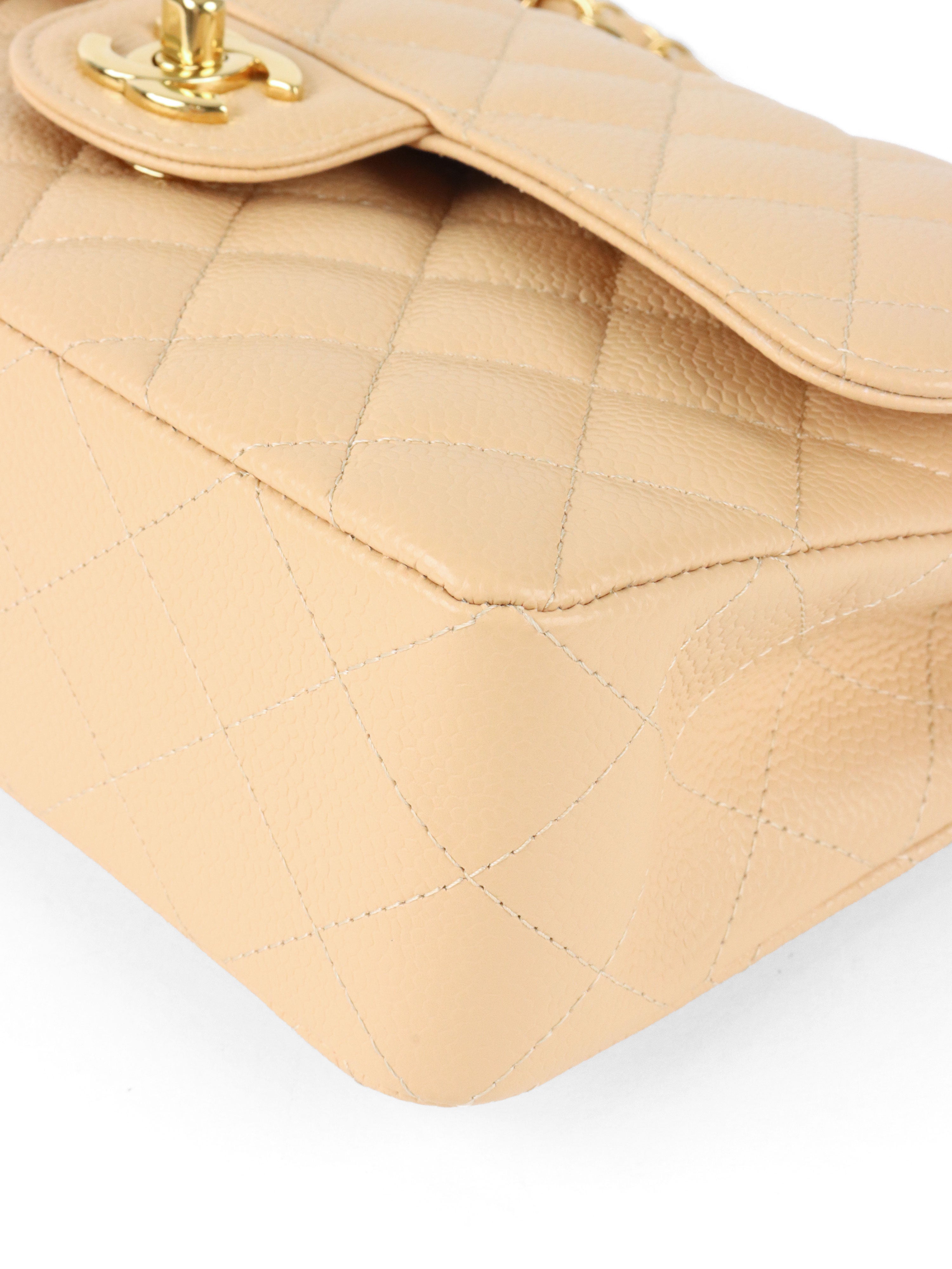 Chanel Small Beige Caviar Classic Flap