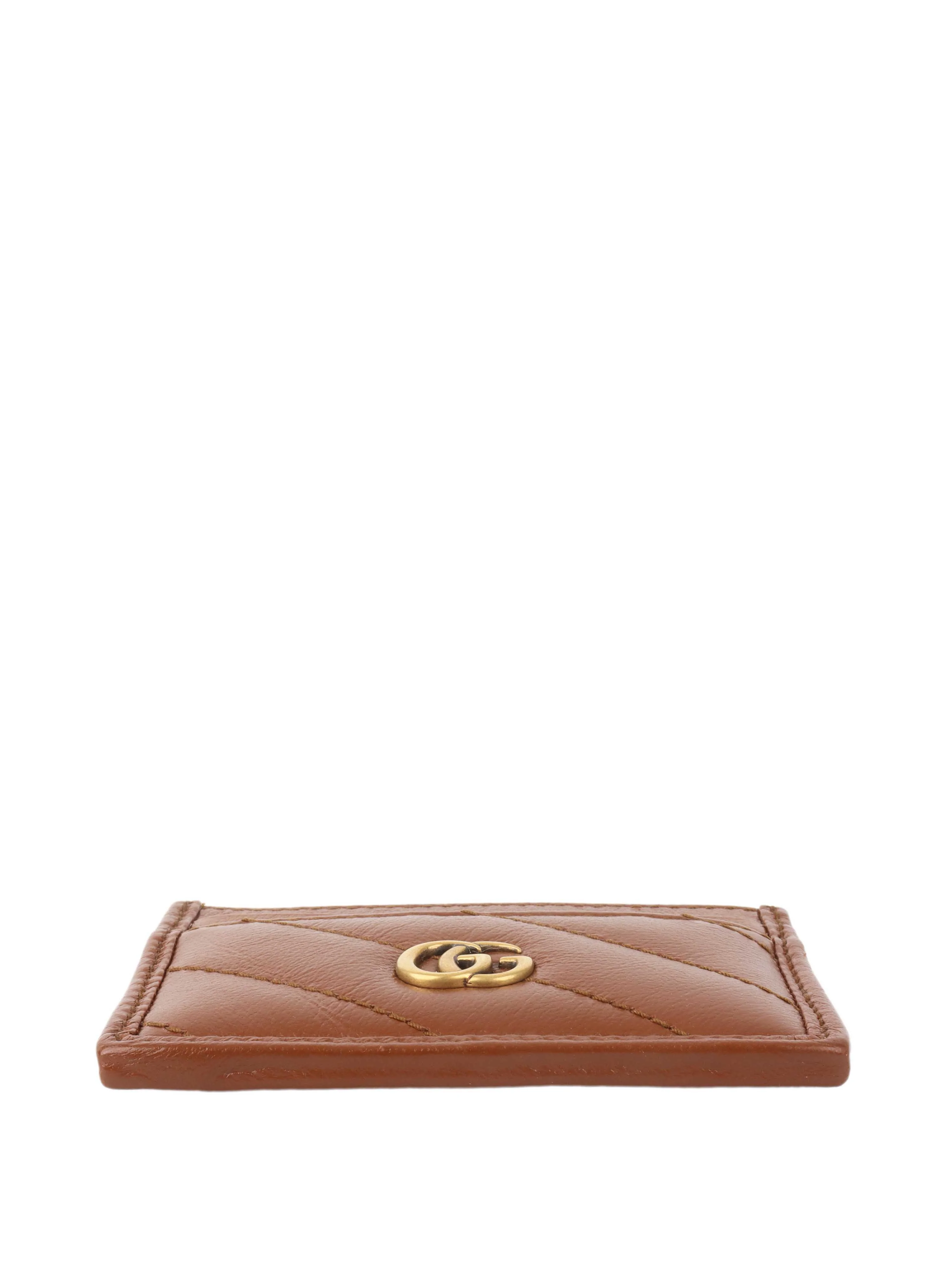 Gucci Brown GG Card Holder.