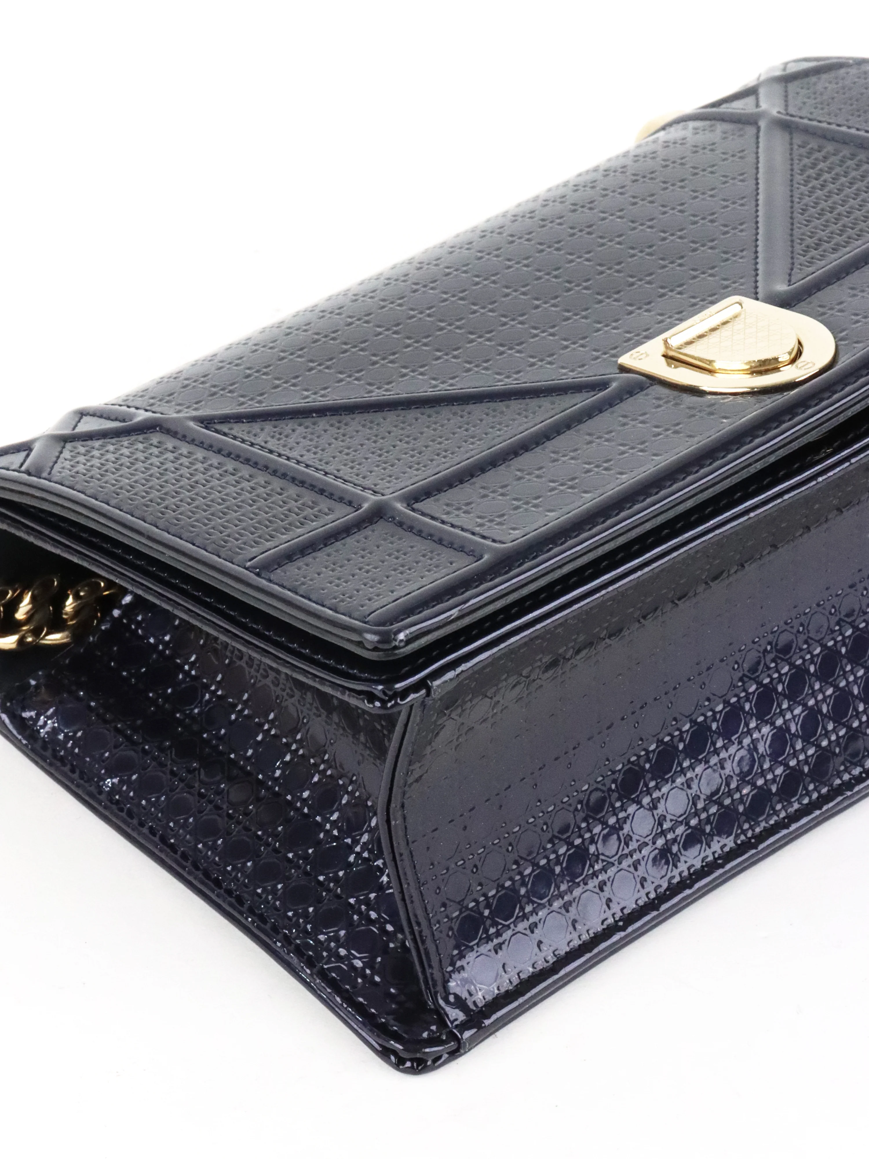 Dior Small Metallic Navy Diorama Bag LGHW