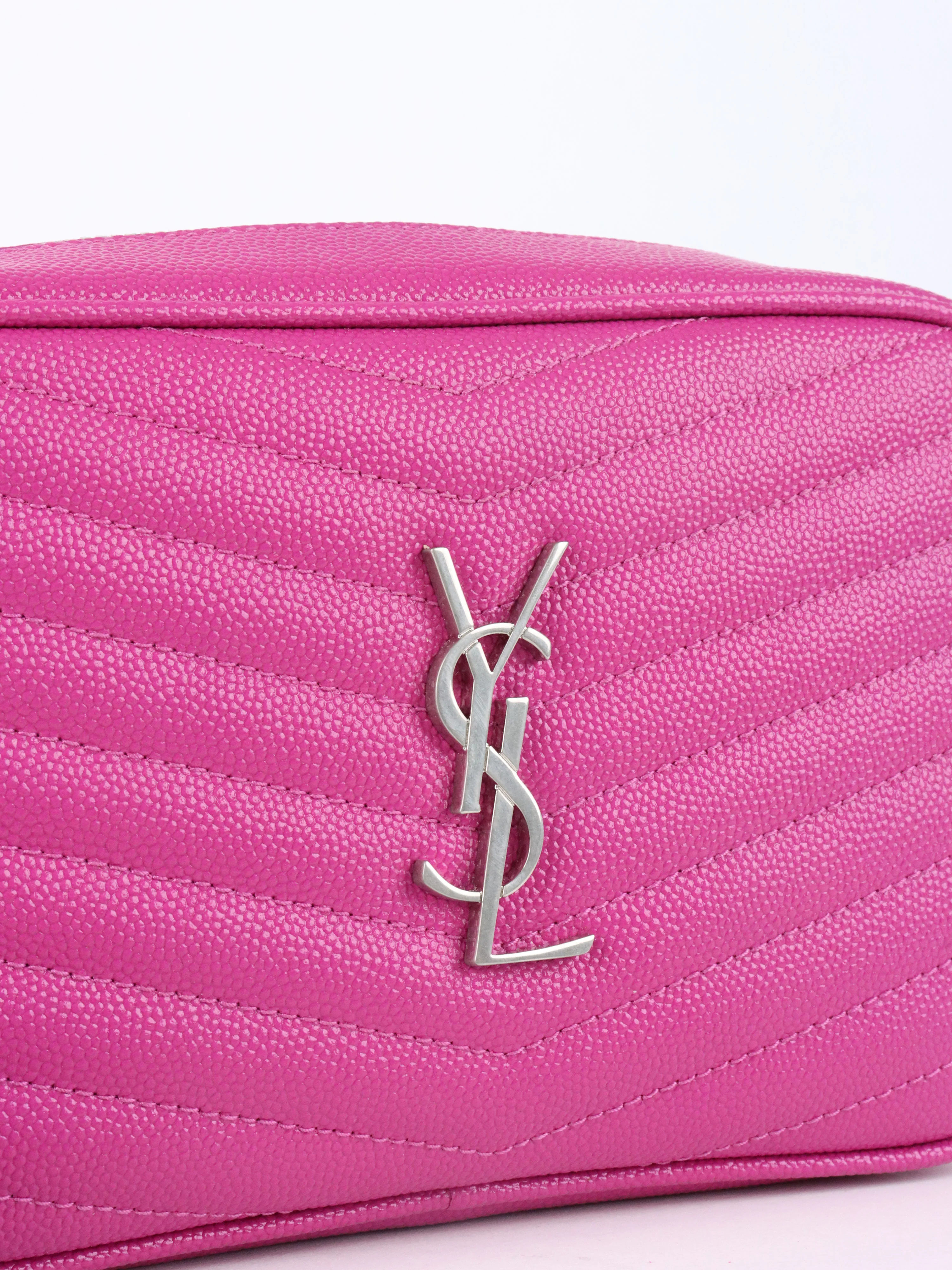Saint Laurent Bright Pink Lou Mini Camera Bag