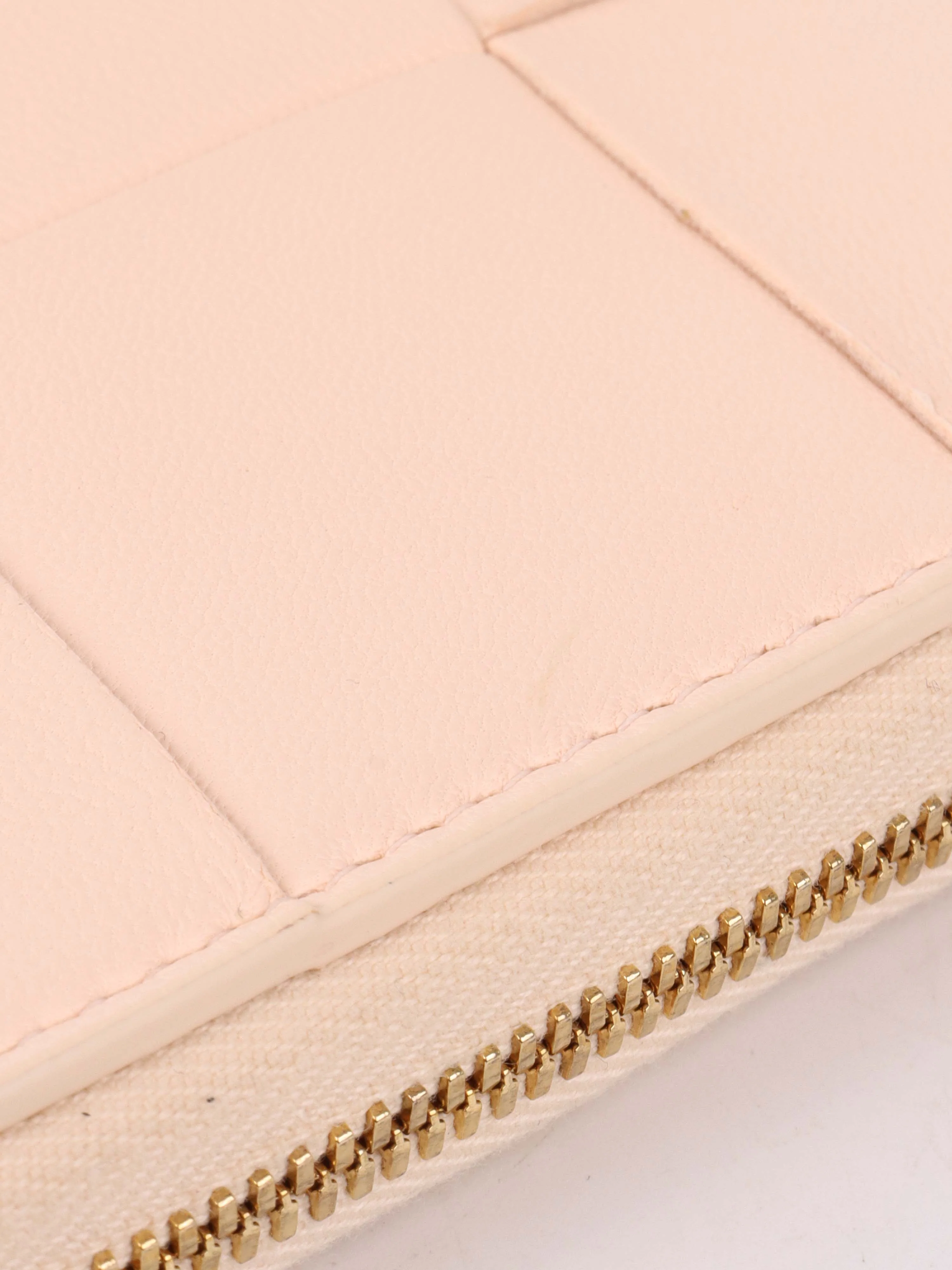 Bottega Veneta Light Pink Cassette Small Bi-Fold Wallet.