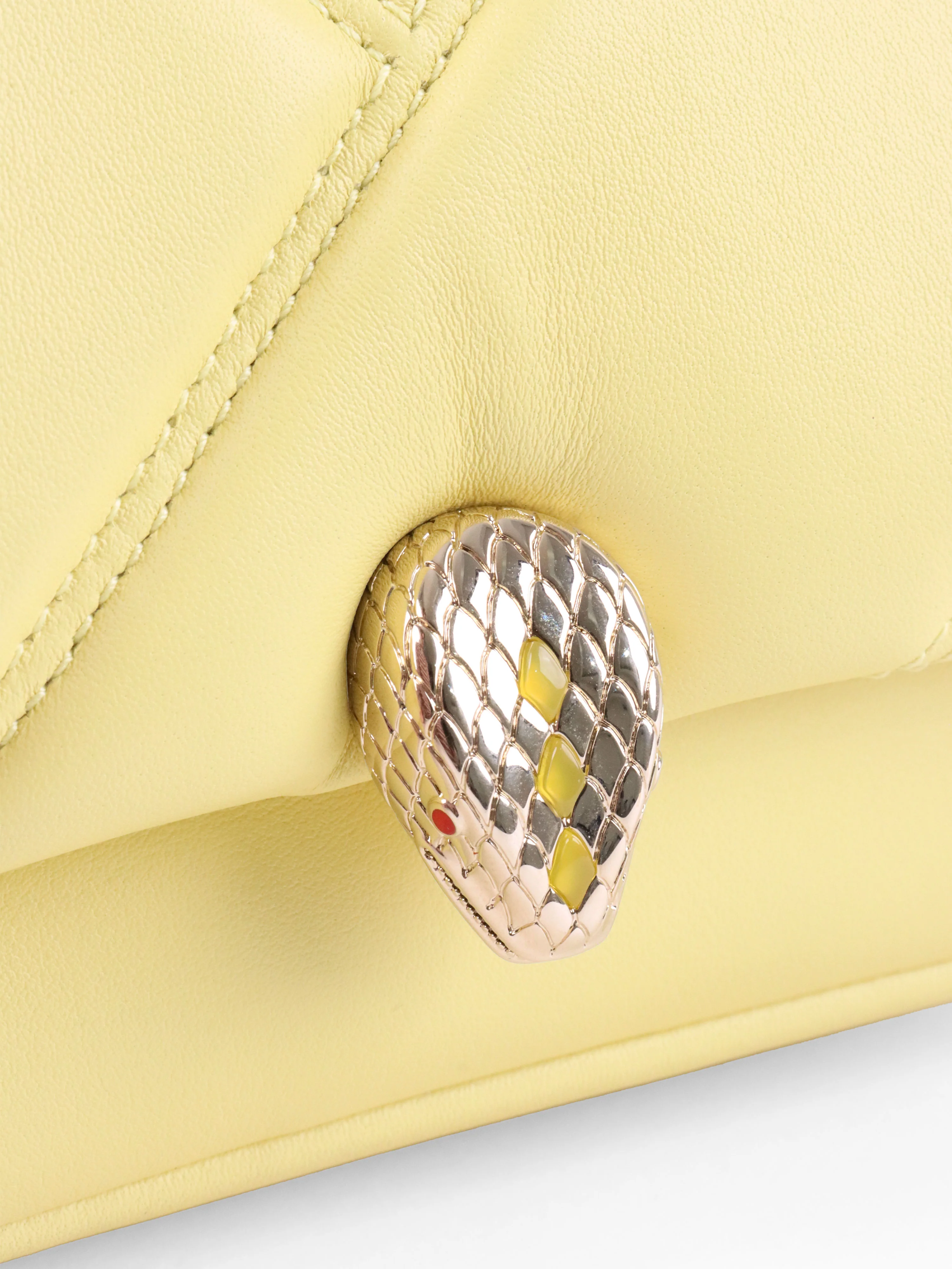 Bvlagri Yellow Serpenti Cabochon Shoulder Bag
