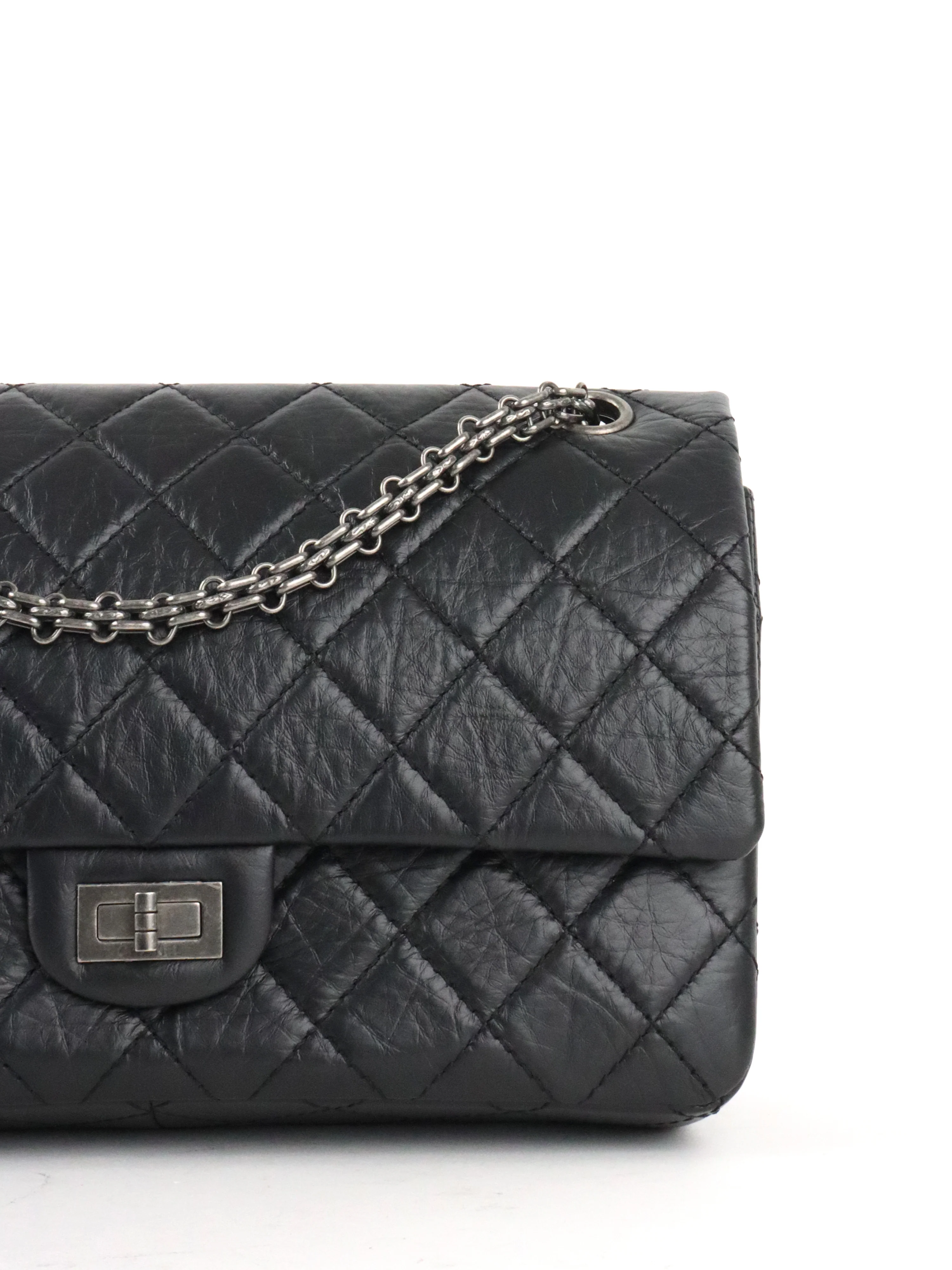 Chanel So Black Medium Classic Flap Reissue 2.55