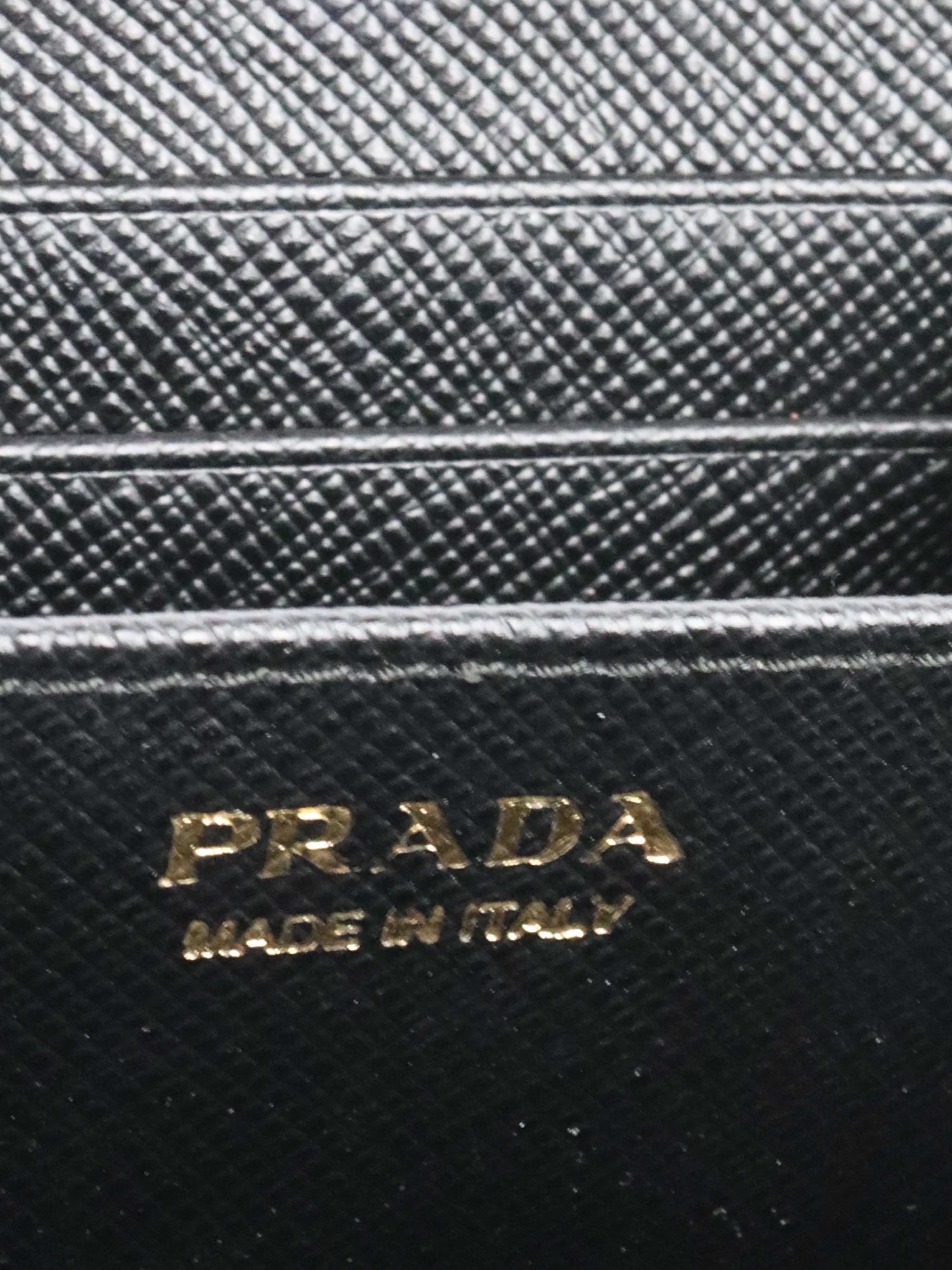 Prada Black Saffiano Leather Cardholder on Chain.