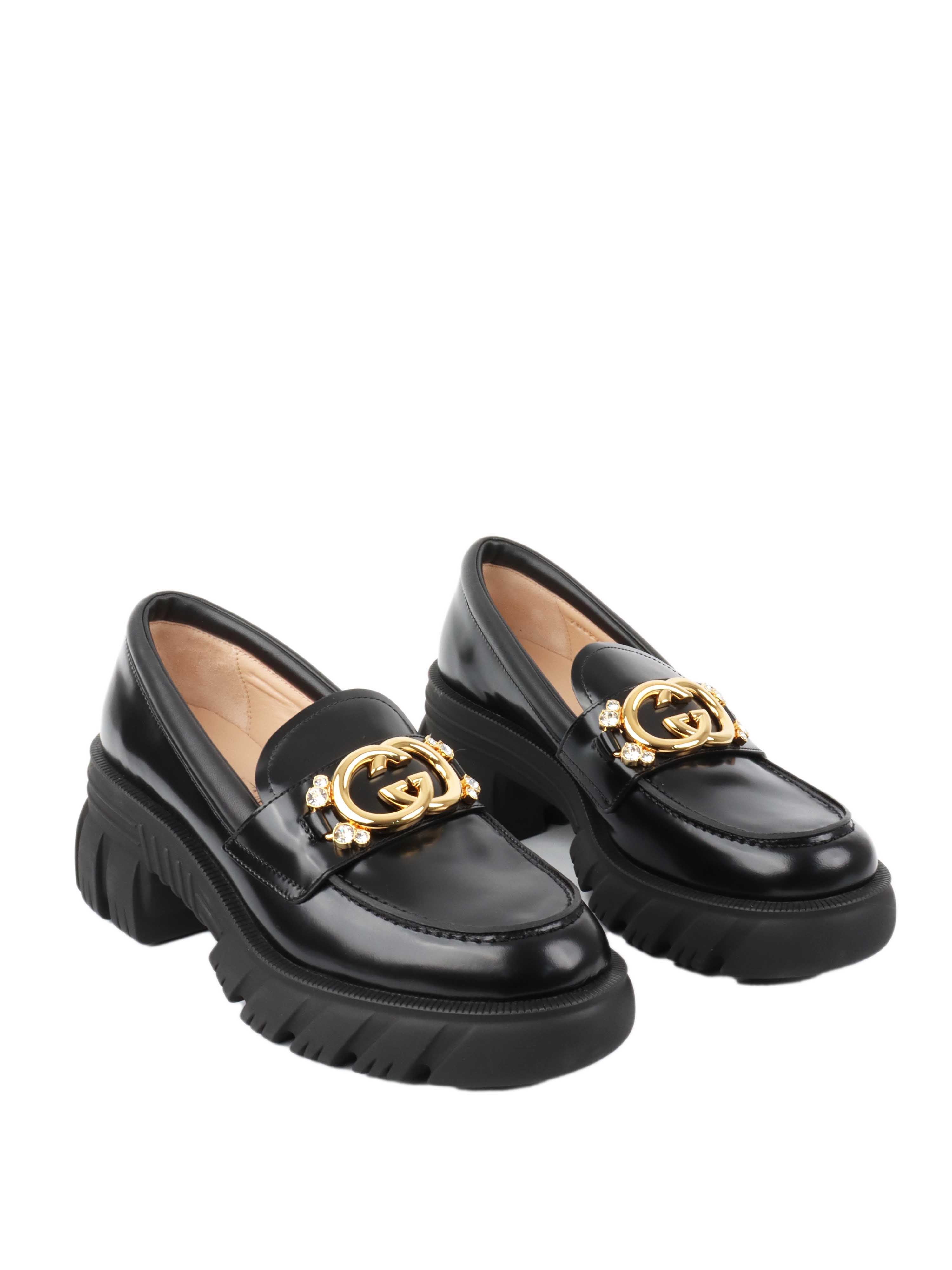 Gucci Interlocking GG 
Diamonte Loafers.