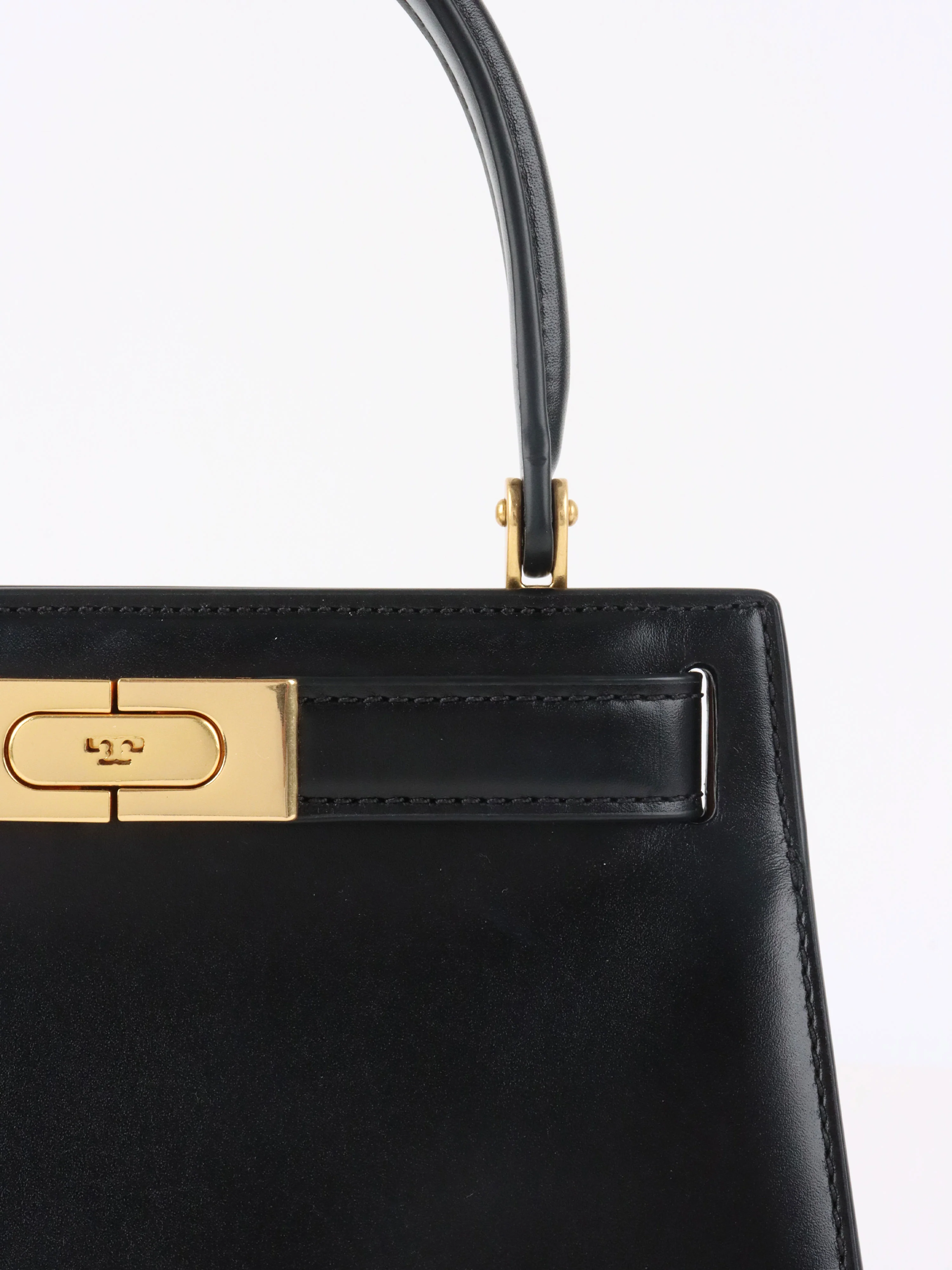 Tory Burch Black Mini Lee Radziwill Top Handle Bag GHW