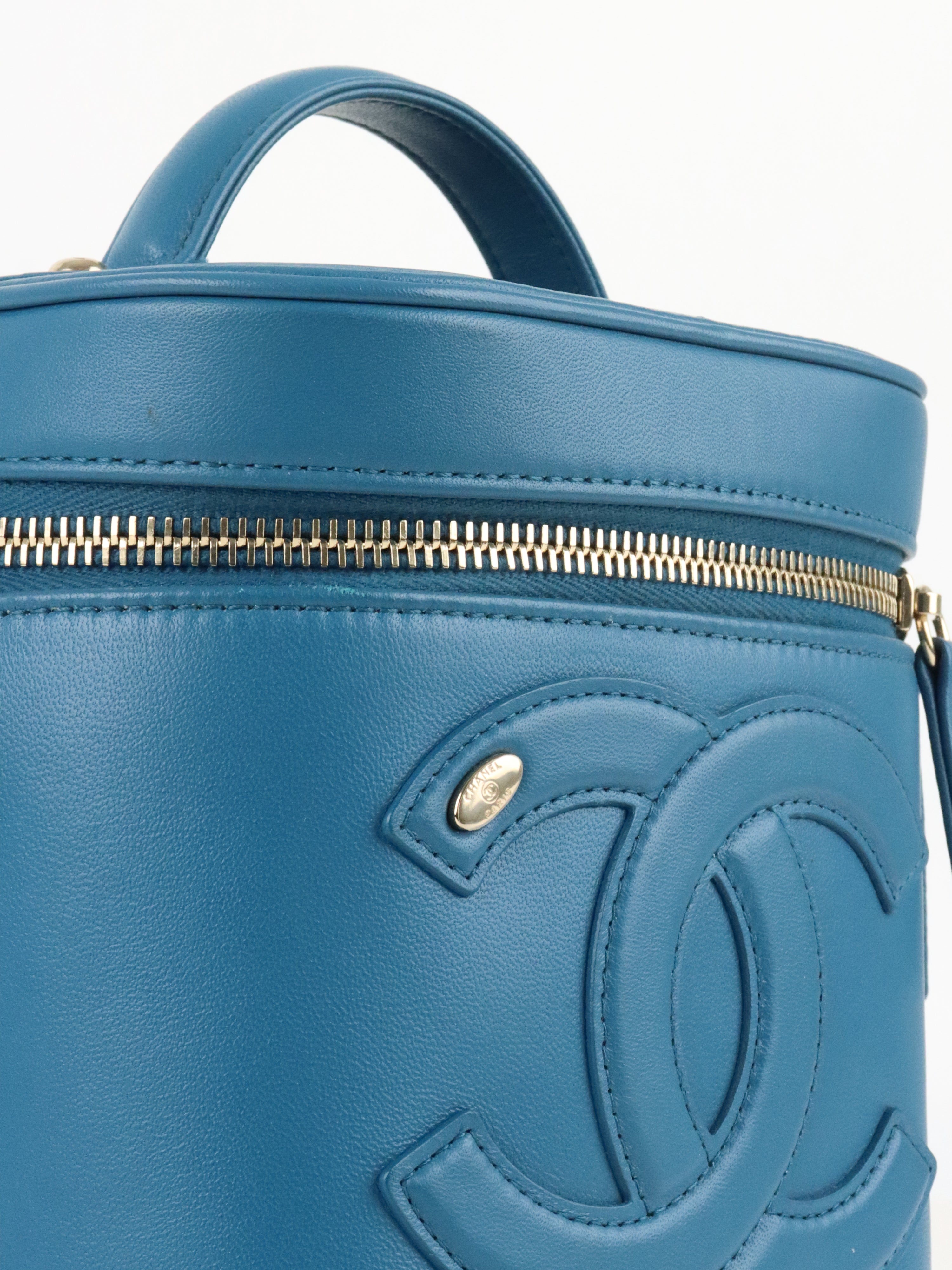 Chanel Blue CC Mania Vanity Case
