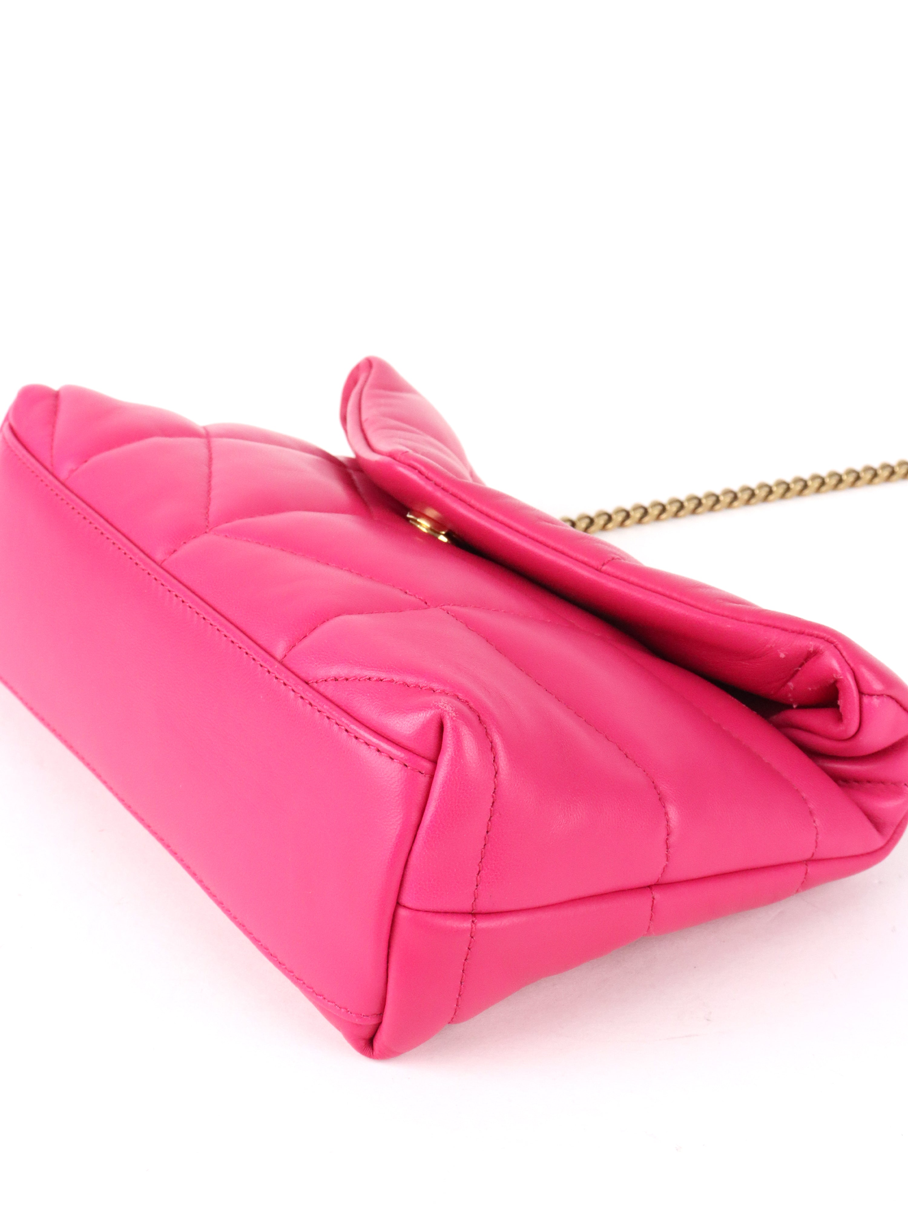 Saint Laurent Bright Pink Toy Puffer Bag