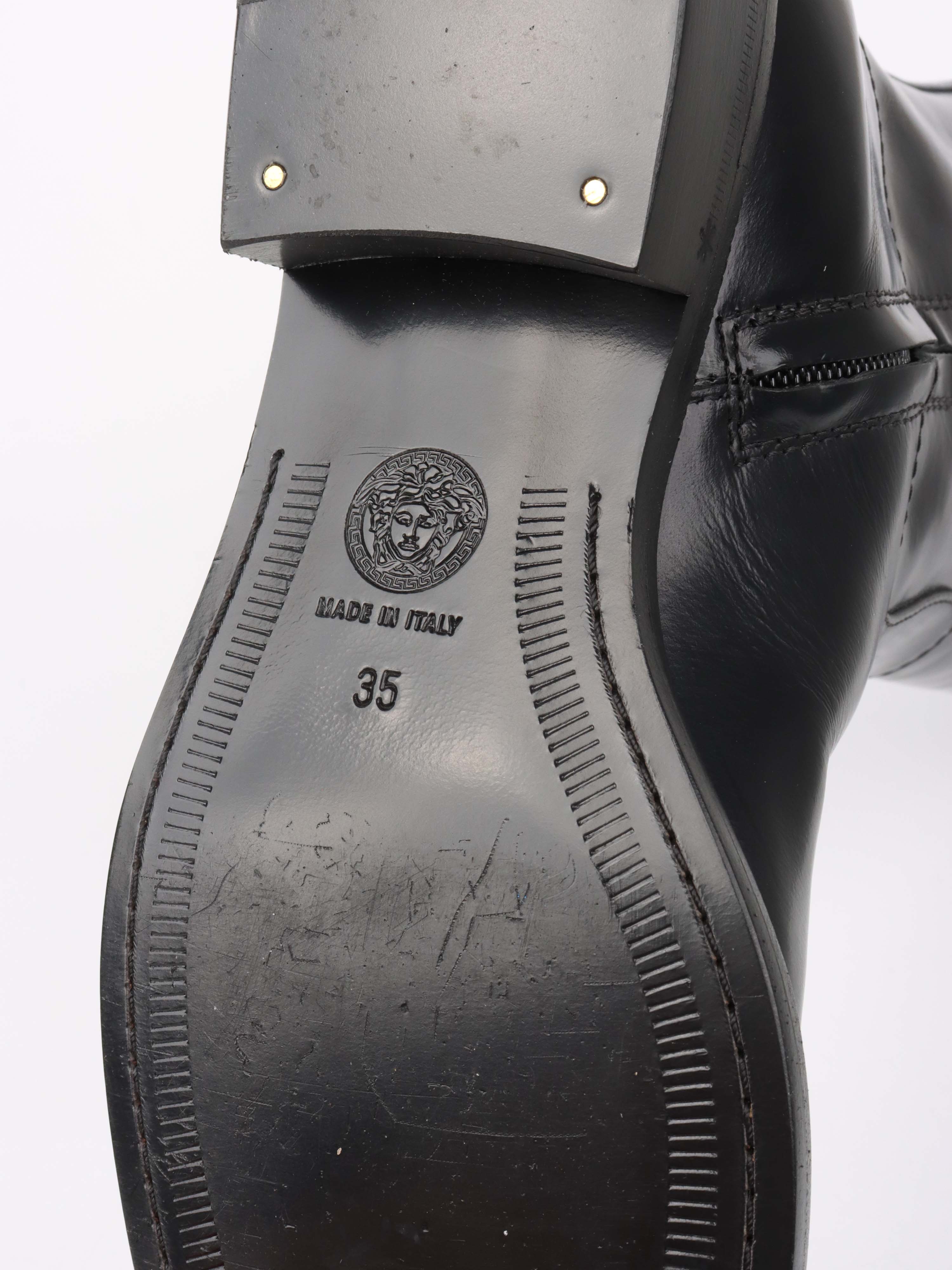 Versace Black Riding Boots.