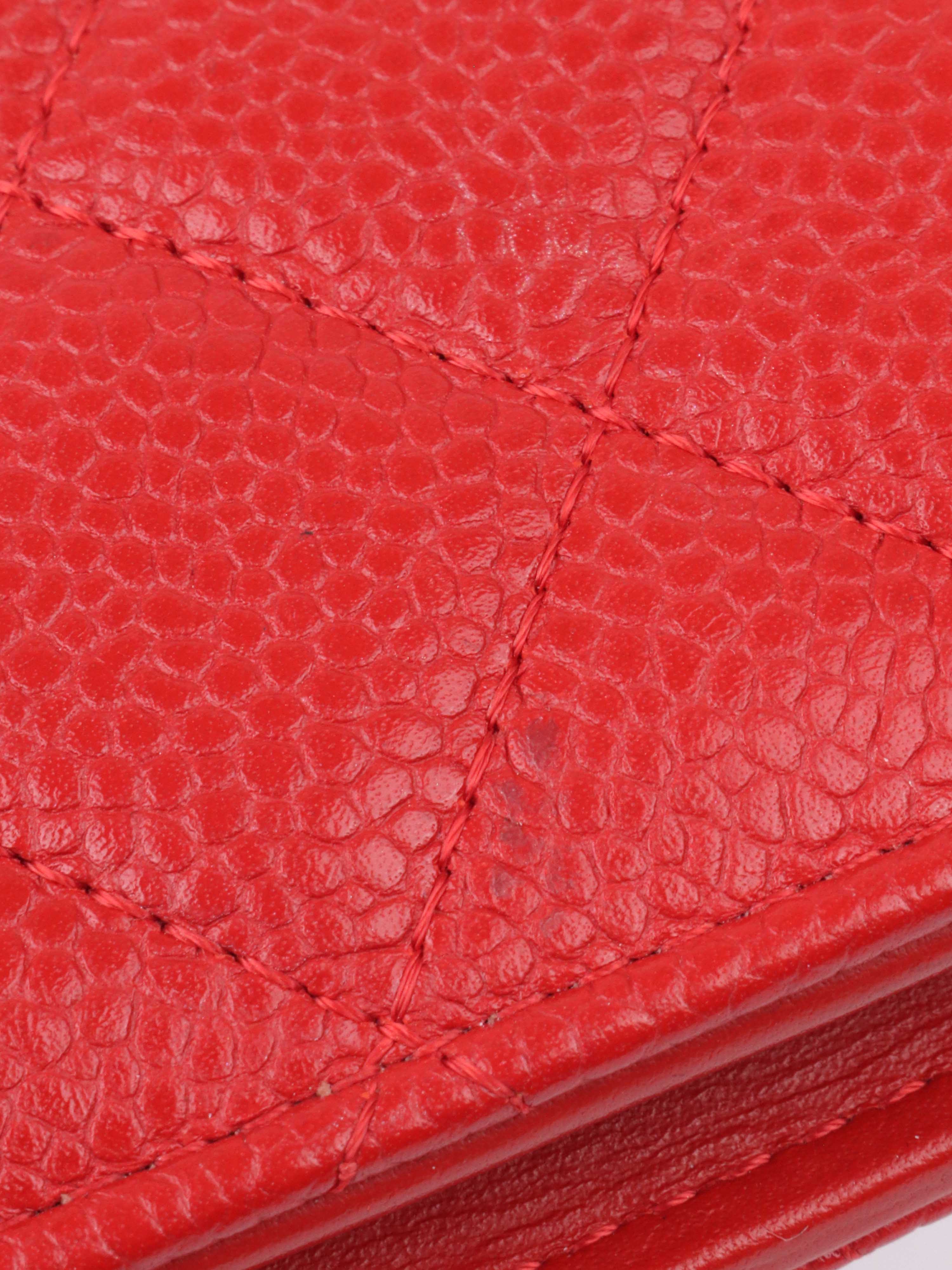 Chanel Red Caviar Long Wallet.