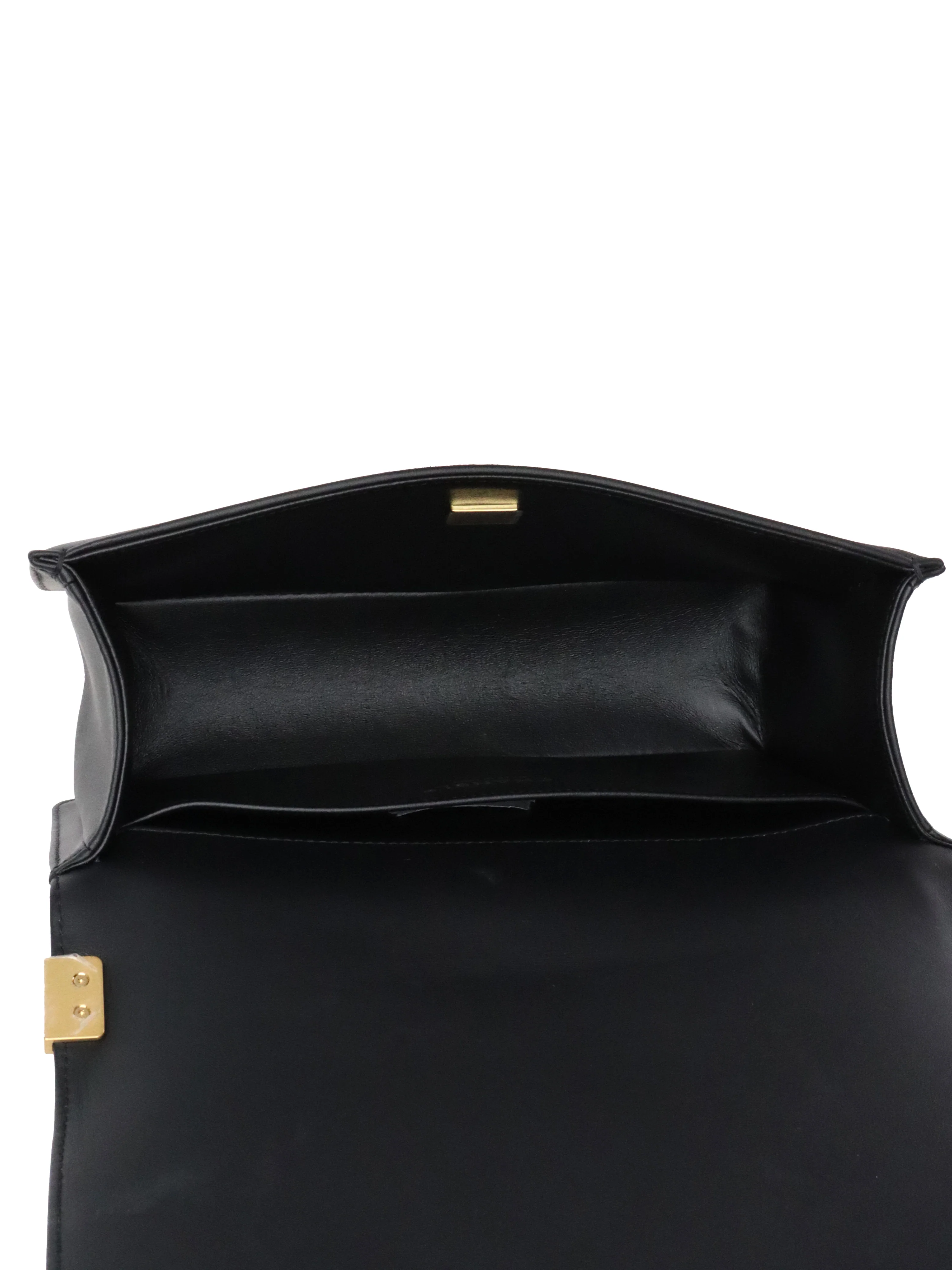 Chanel Black Matte Lambskin Medium Boy Bag GHW