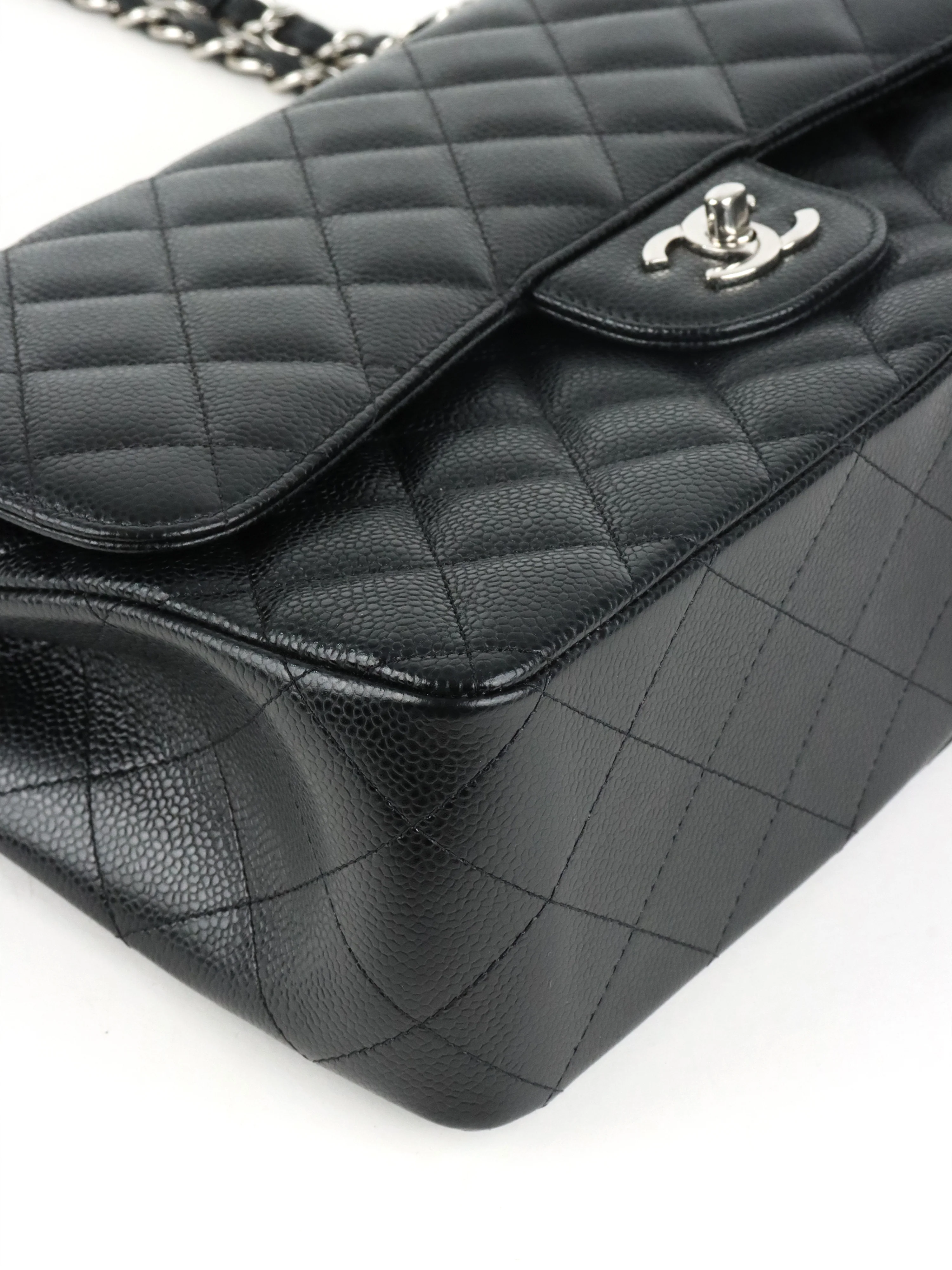 Chanel Black Caviar Jumbo Classic Flap SHW
