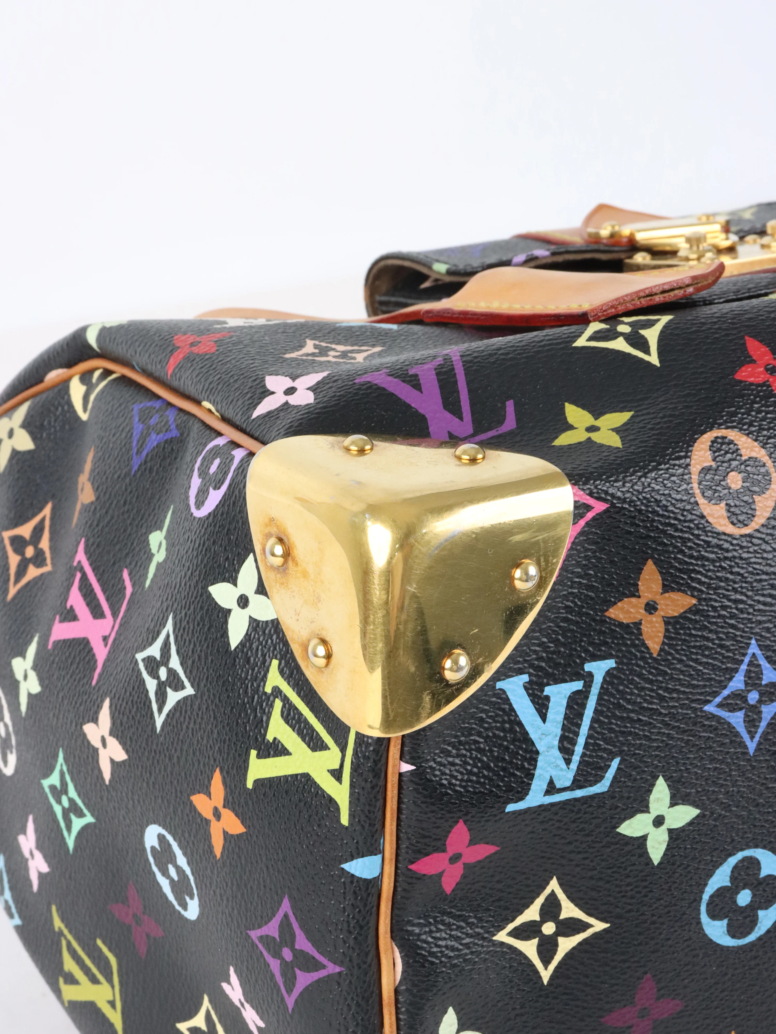 Louis Vuitton x Takashi Murakami Limited Edition Black Monogram Multicolor Speedy 30