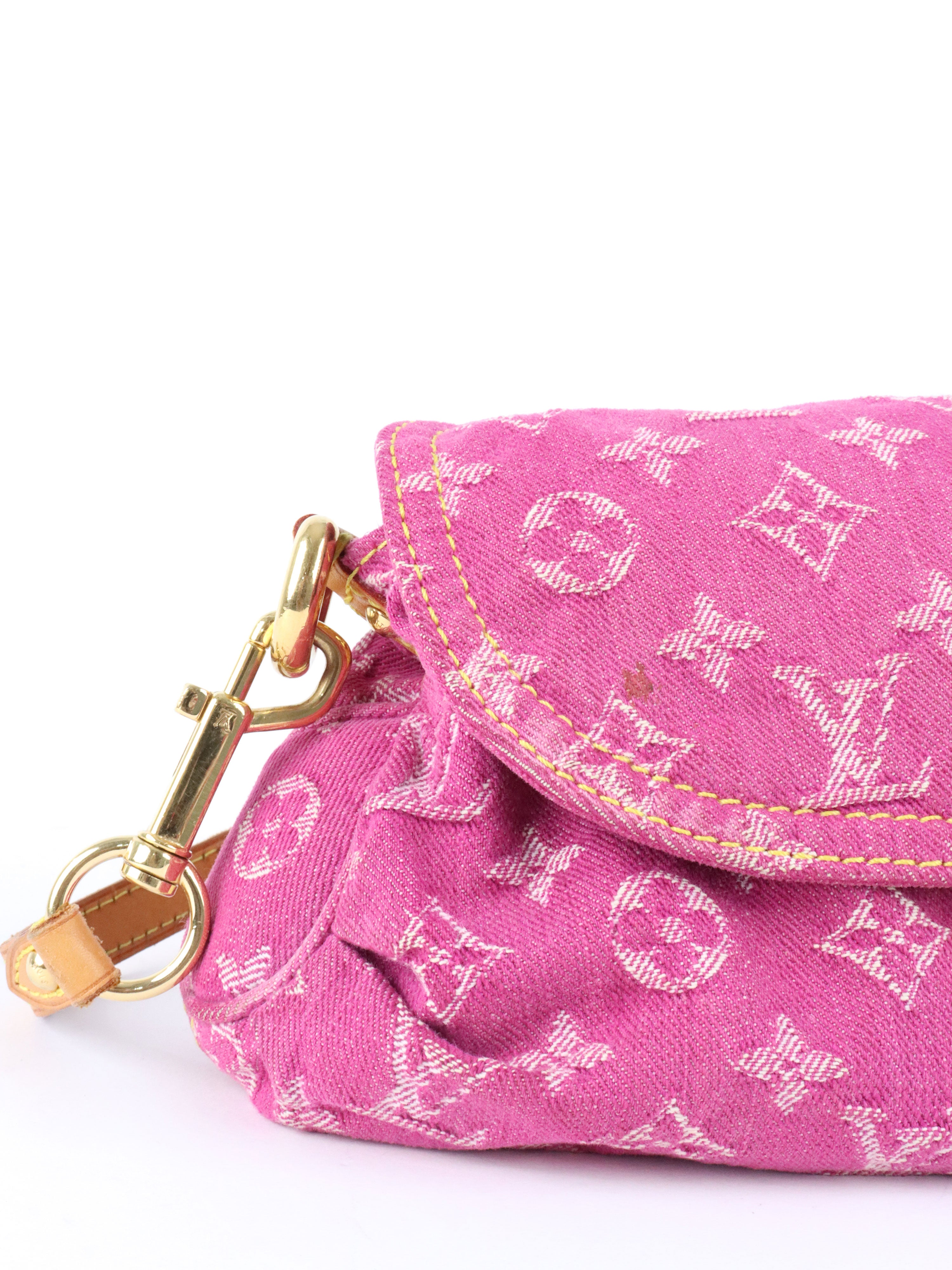 Louis Vuitton Vintage Pink Denim Sunset Shoulder Bag