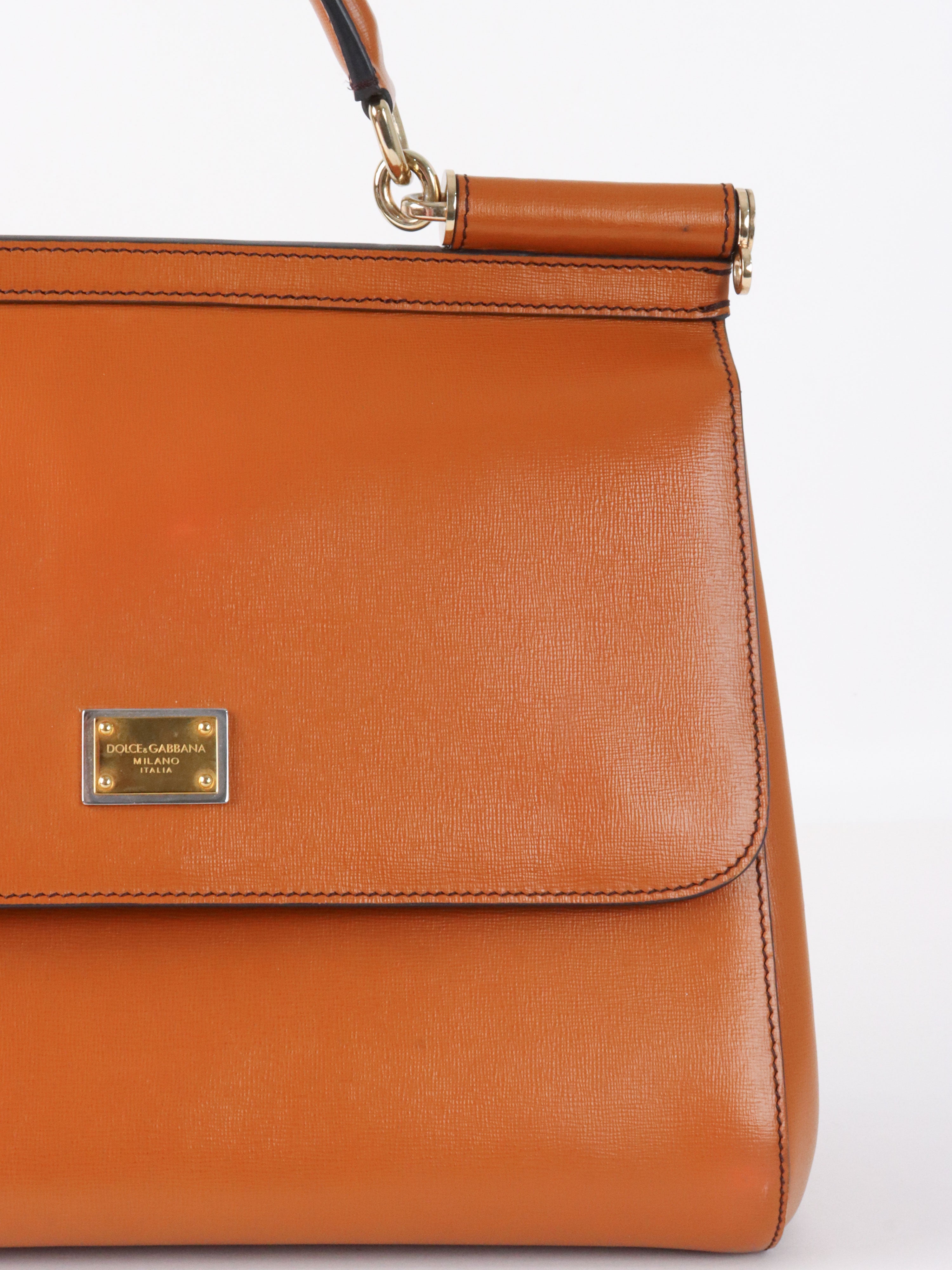 Dolce  Gabbana Caramel Brown Sicily Tote Bag.