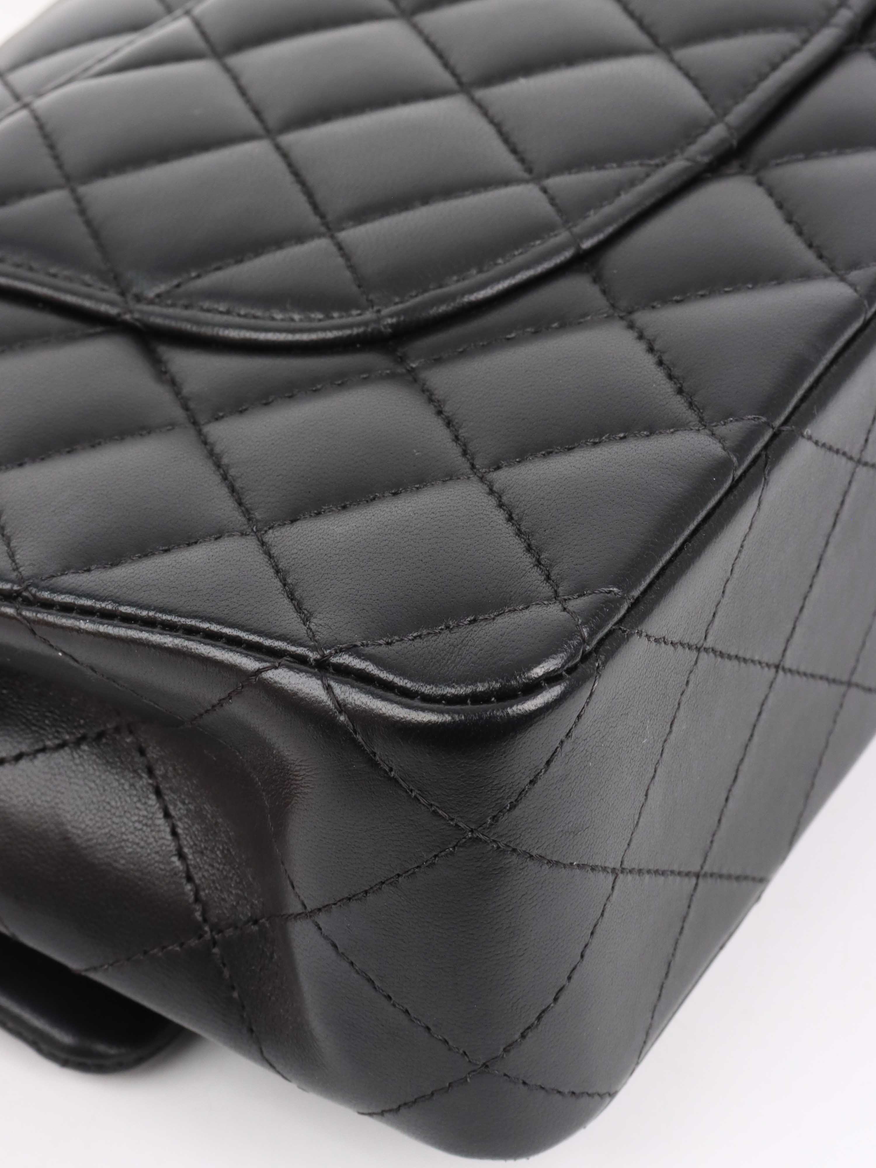 Chanel Black Lambskin Medium Classic Flap Bag GHW.