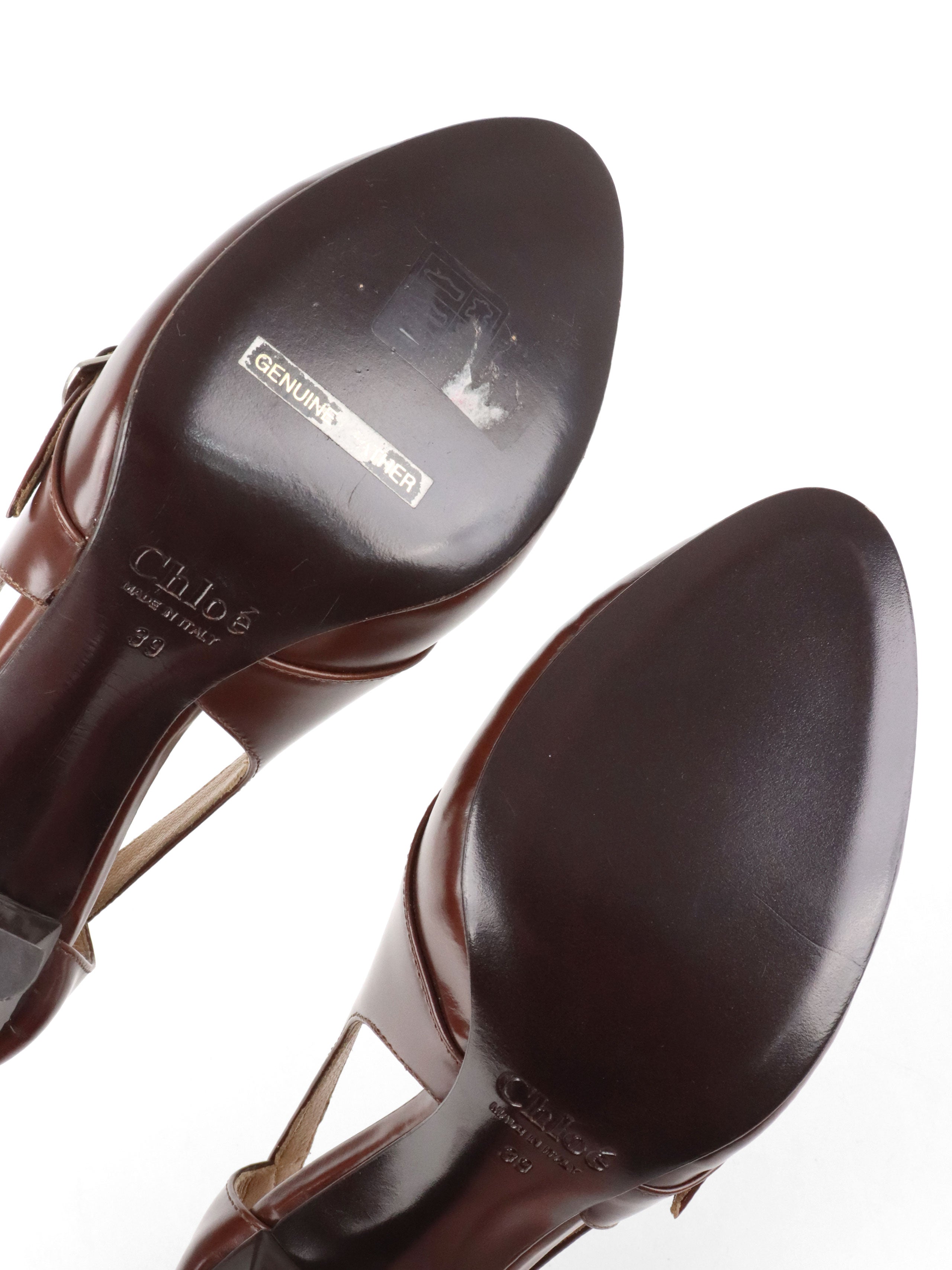 Chloe Brown Leather Heels