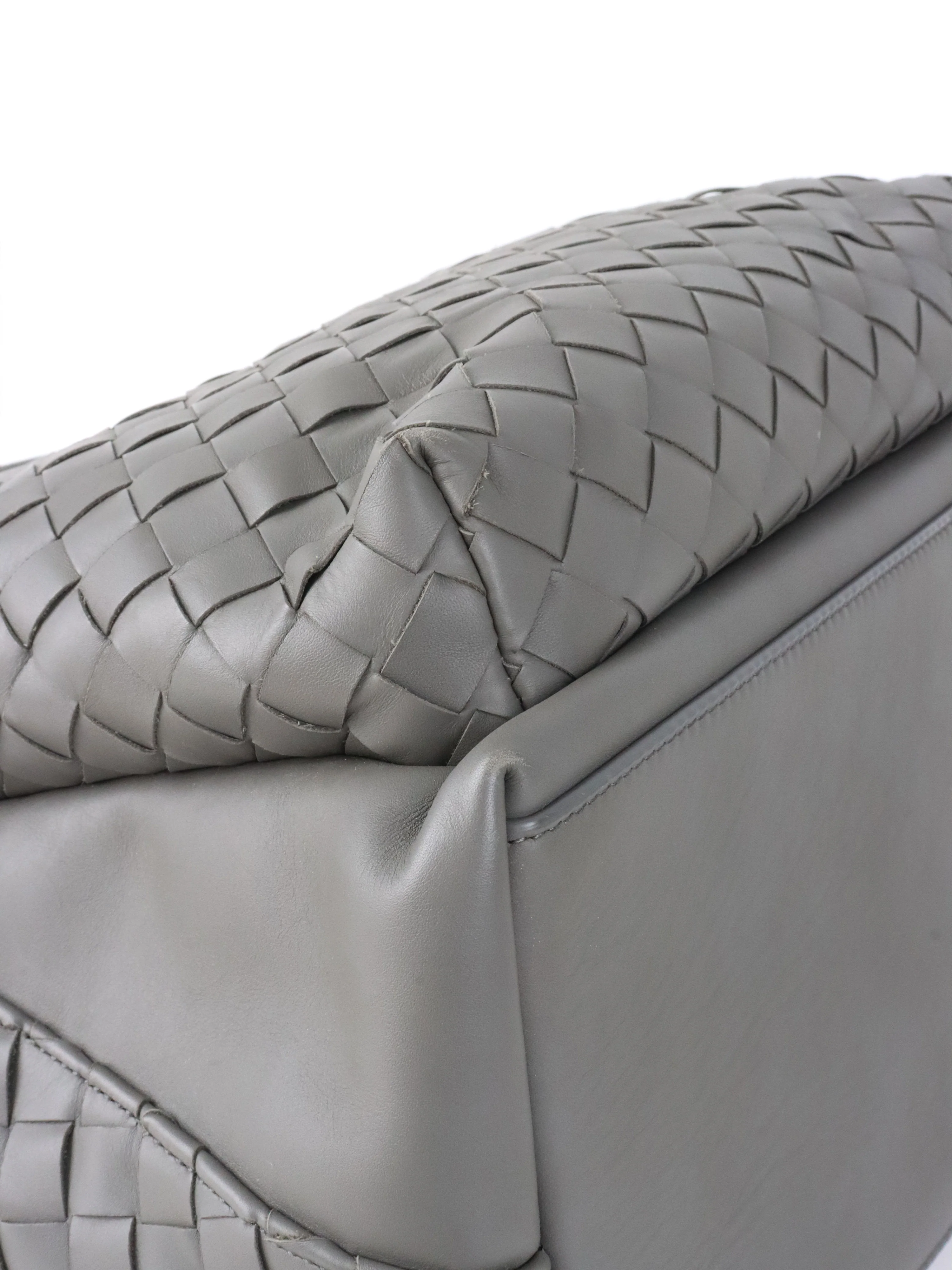 Bottega Veneta Grey Intrecciato Leather Backpack