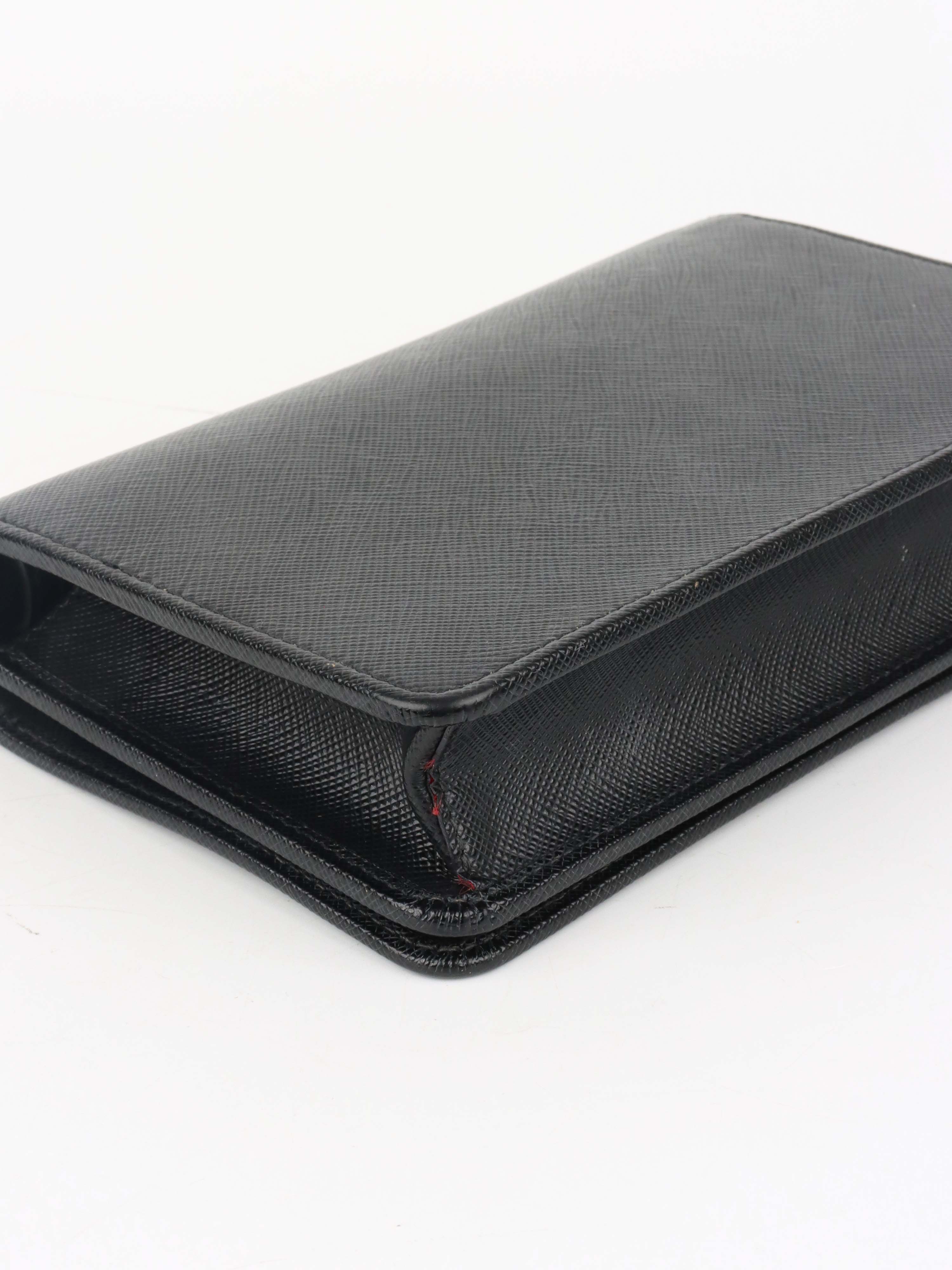 Prada Black Mini Saffiano Leather Bag.