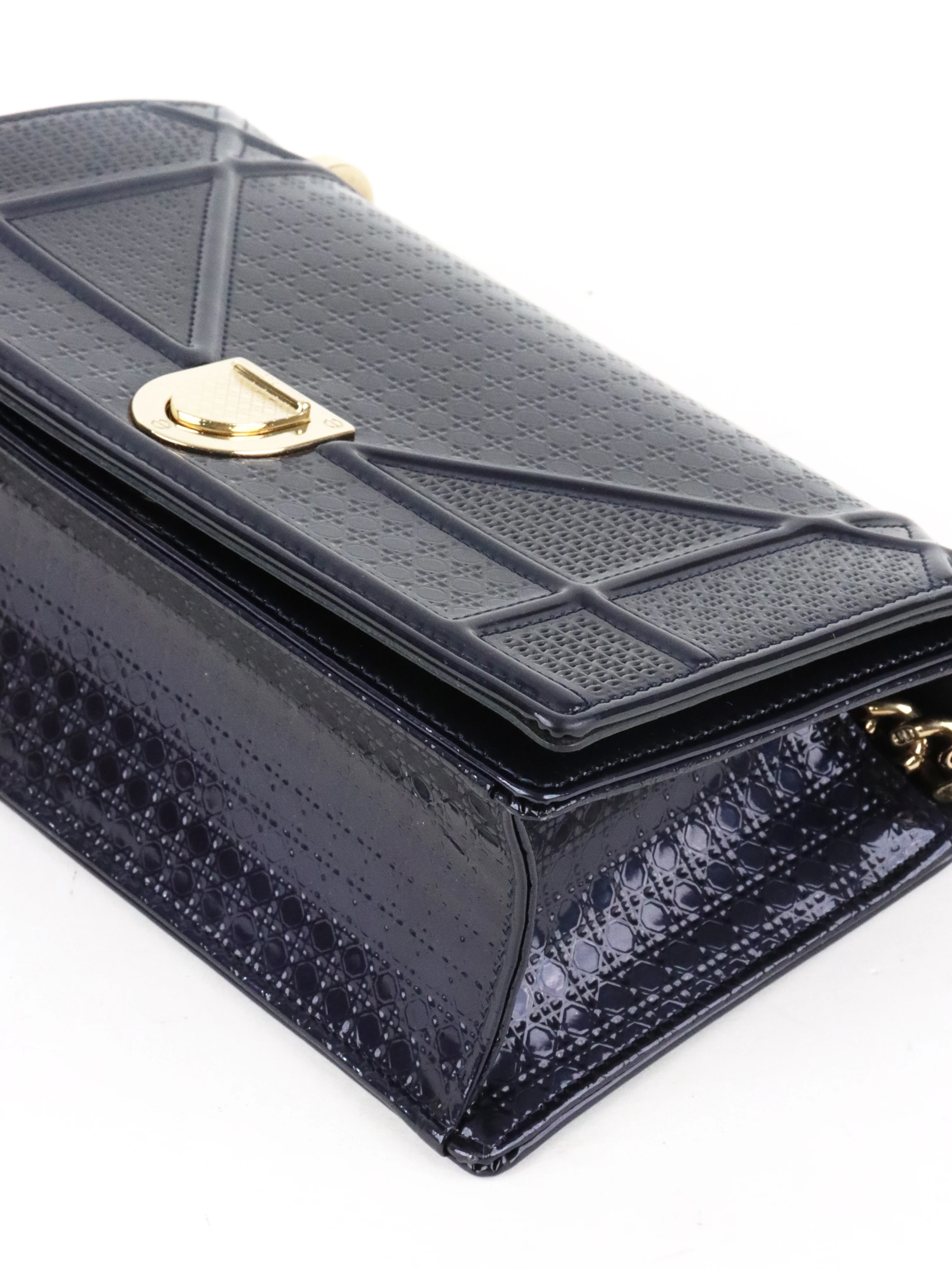 Dior Small Metallic Navy Diorama Bag LGHW