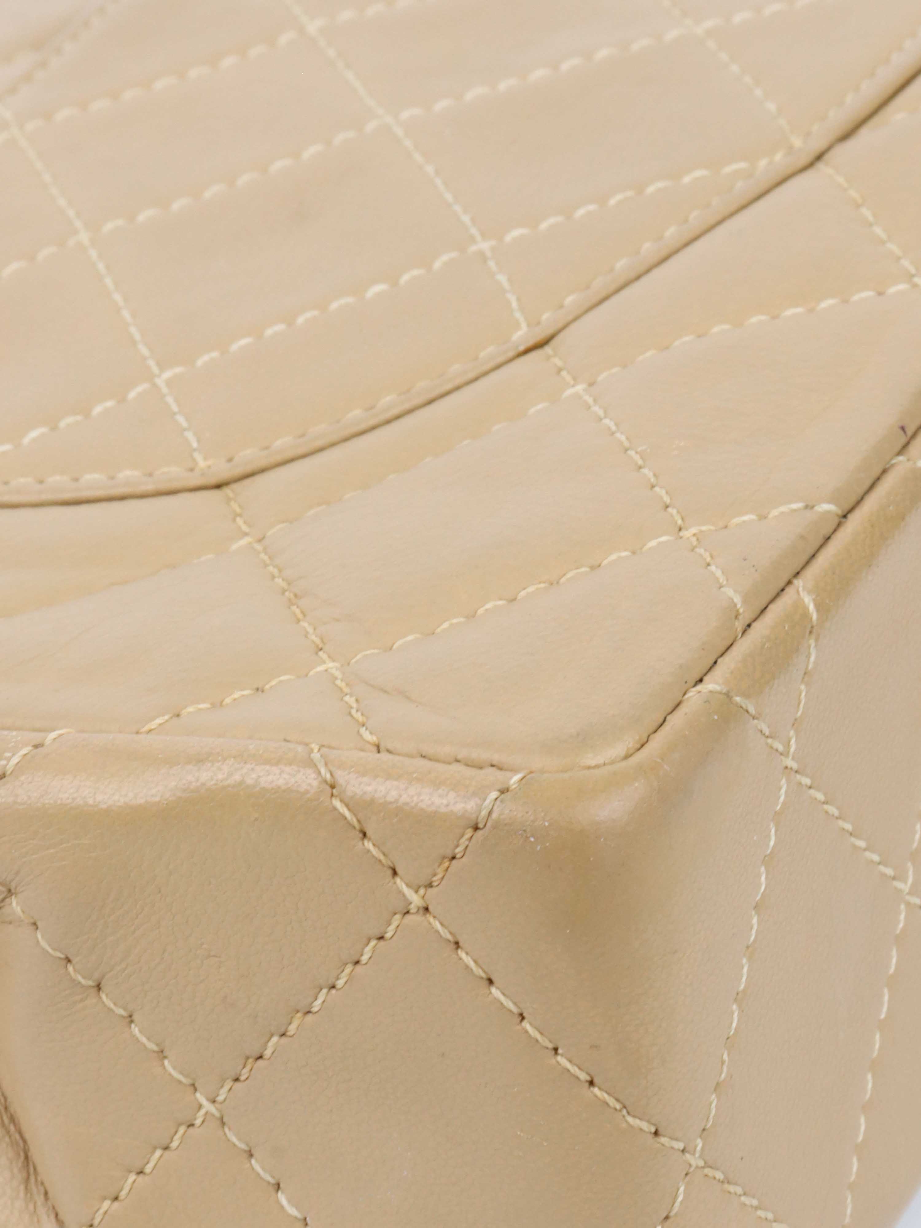 Chanel Vintage Two Toned Beige Flap Bag.