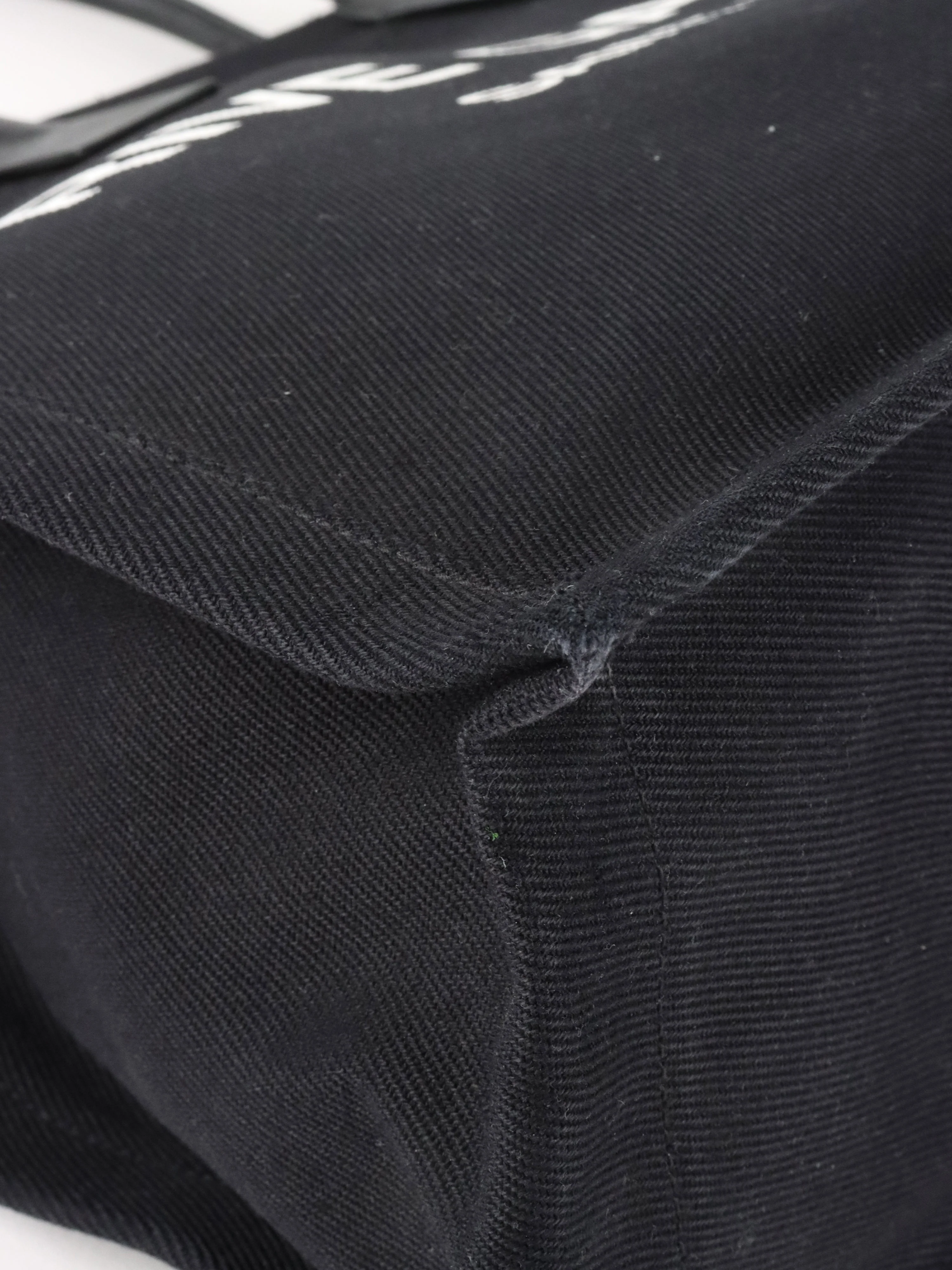 Saint Laurent Black Canvas Rive Gauche Large Tote Bag