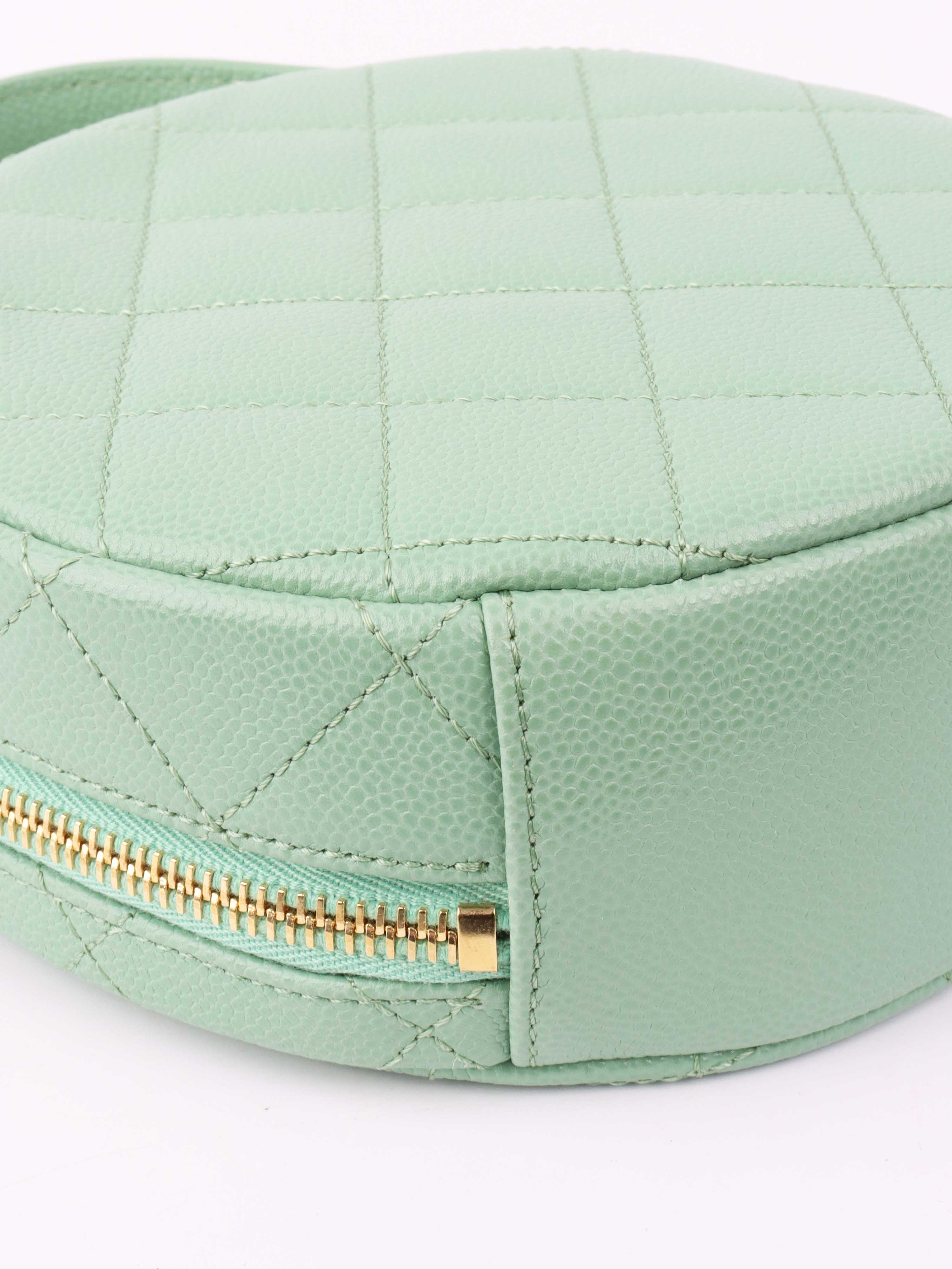 Chanel Green Round Vanity Bag.