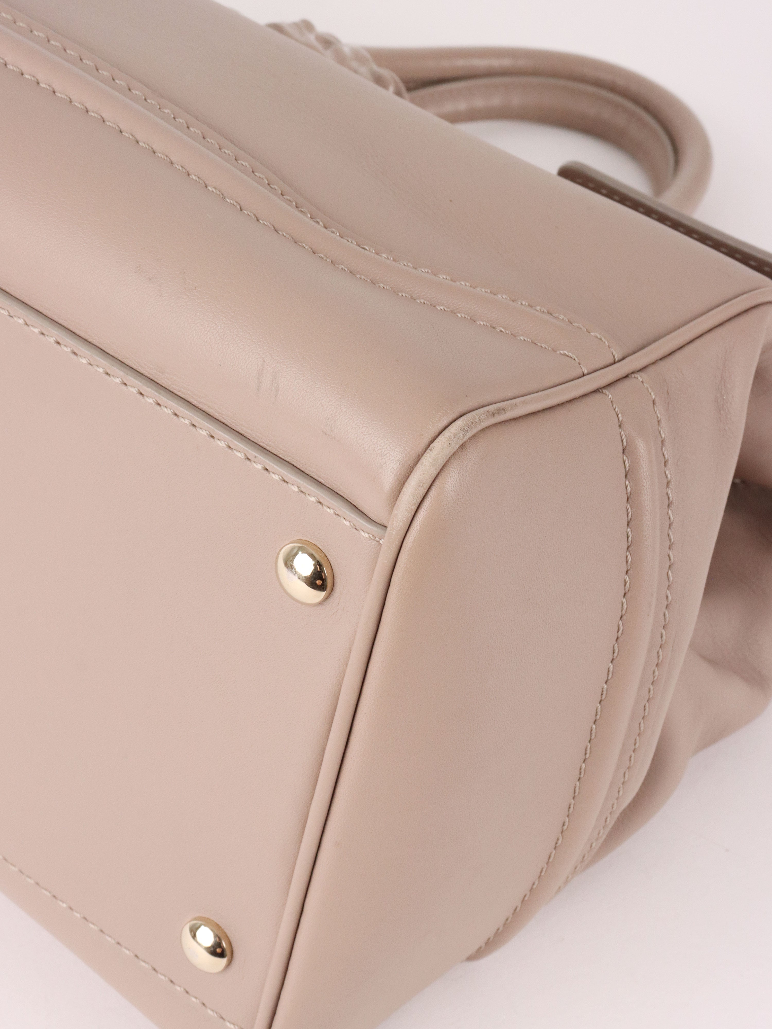 Versace Nude Leather Palazzo Empire Tote