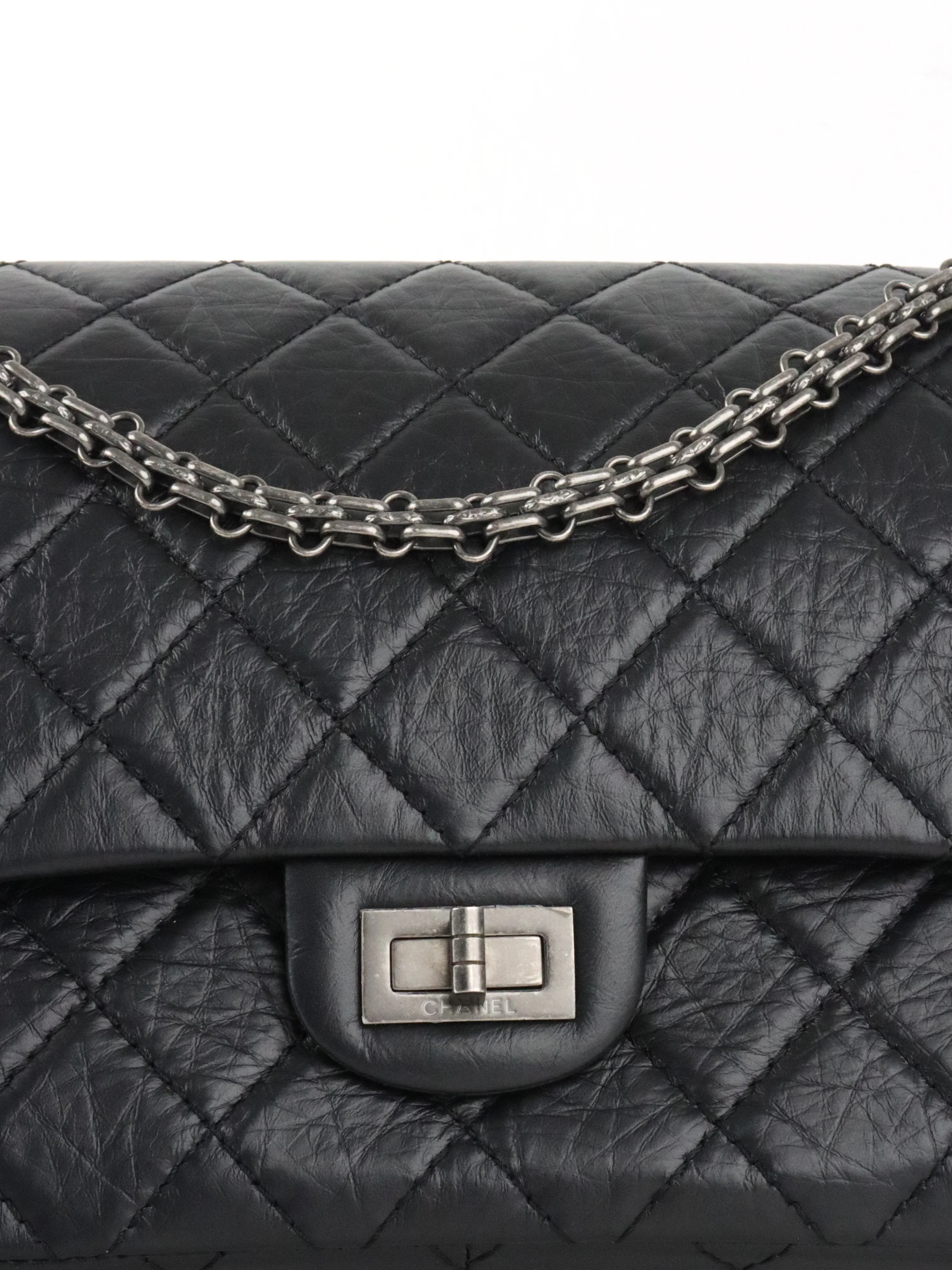 Chanel So Black Medium Classic Flap Reissue 2.55