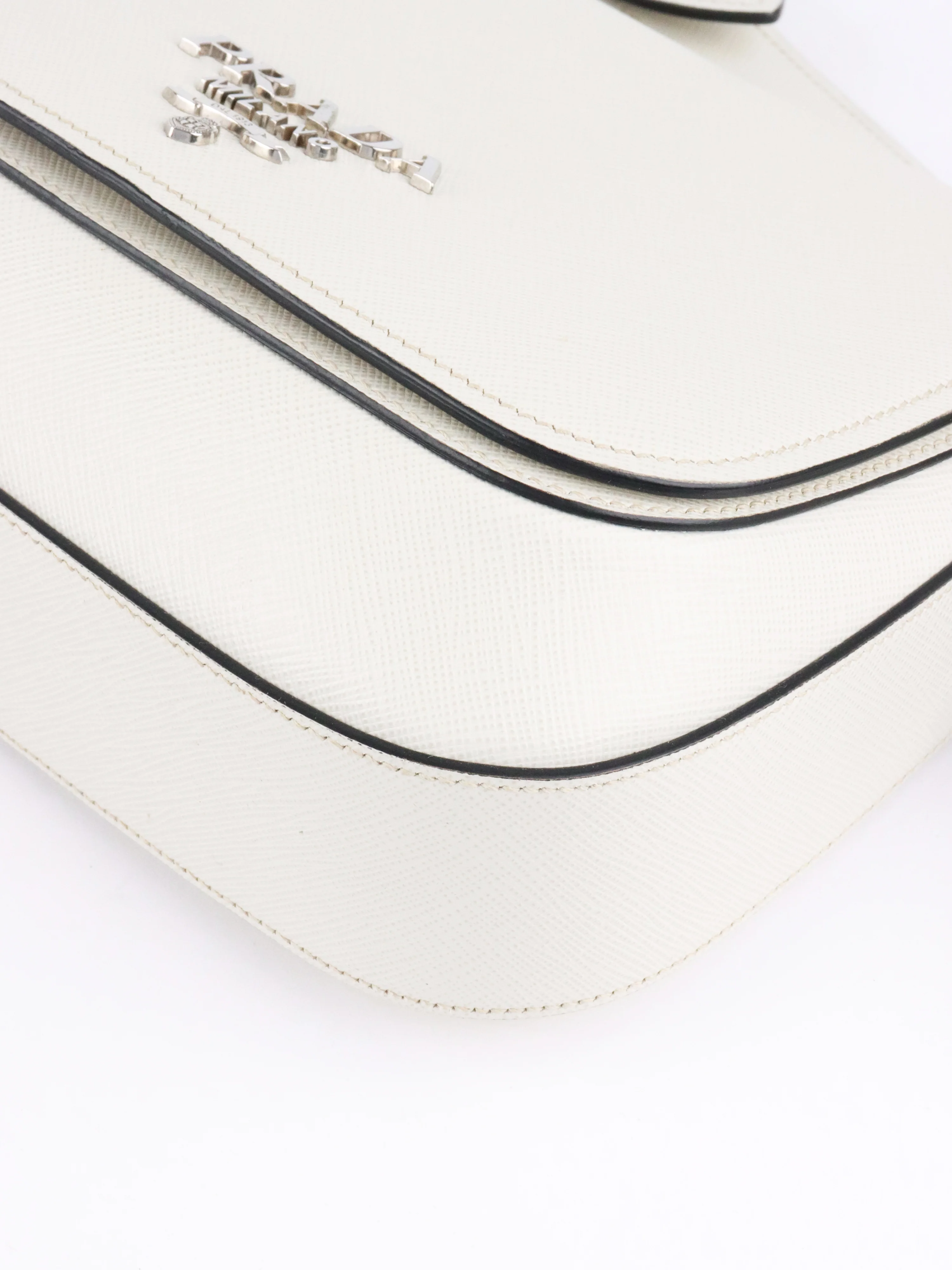 Prada White Saffiano Crossbody Bag