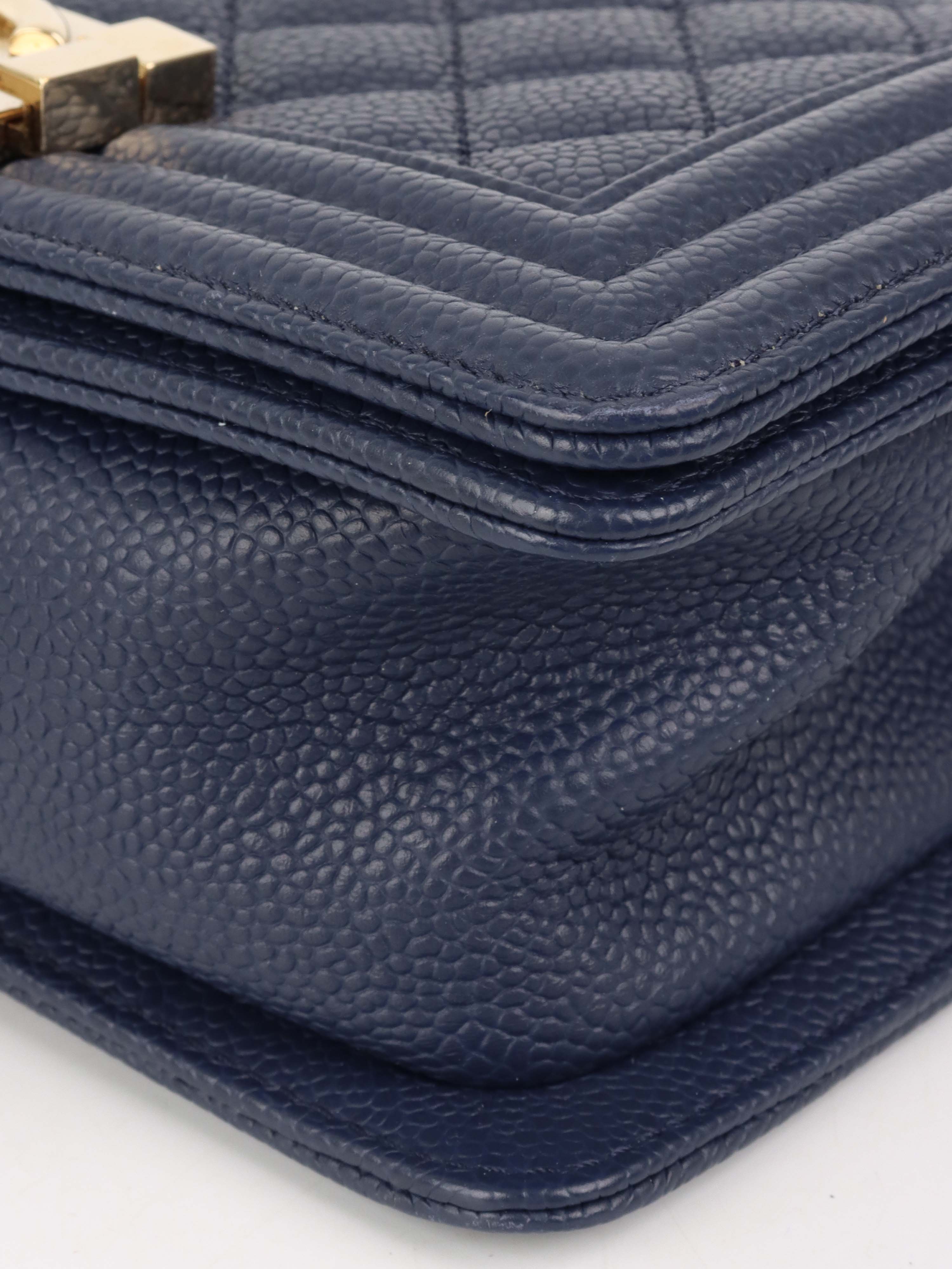 Chanel Small Navy Boy Bag GHW.