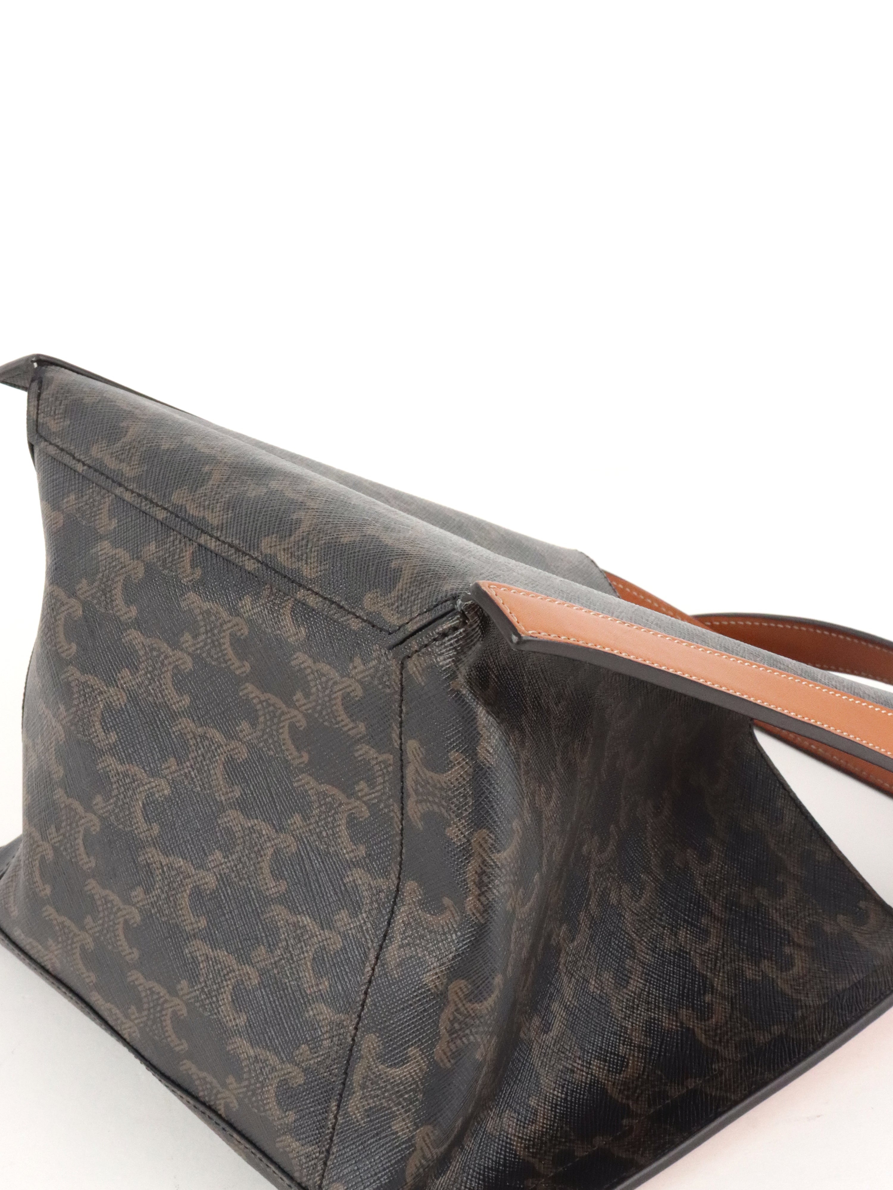 Celine Small Miel Triomphe Canvas Cube Bag
