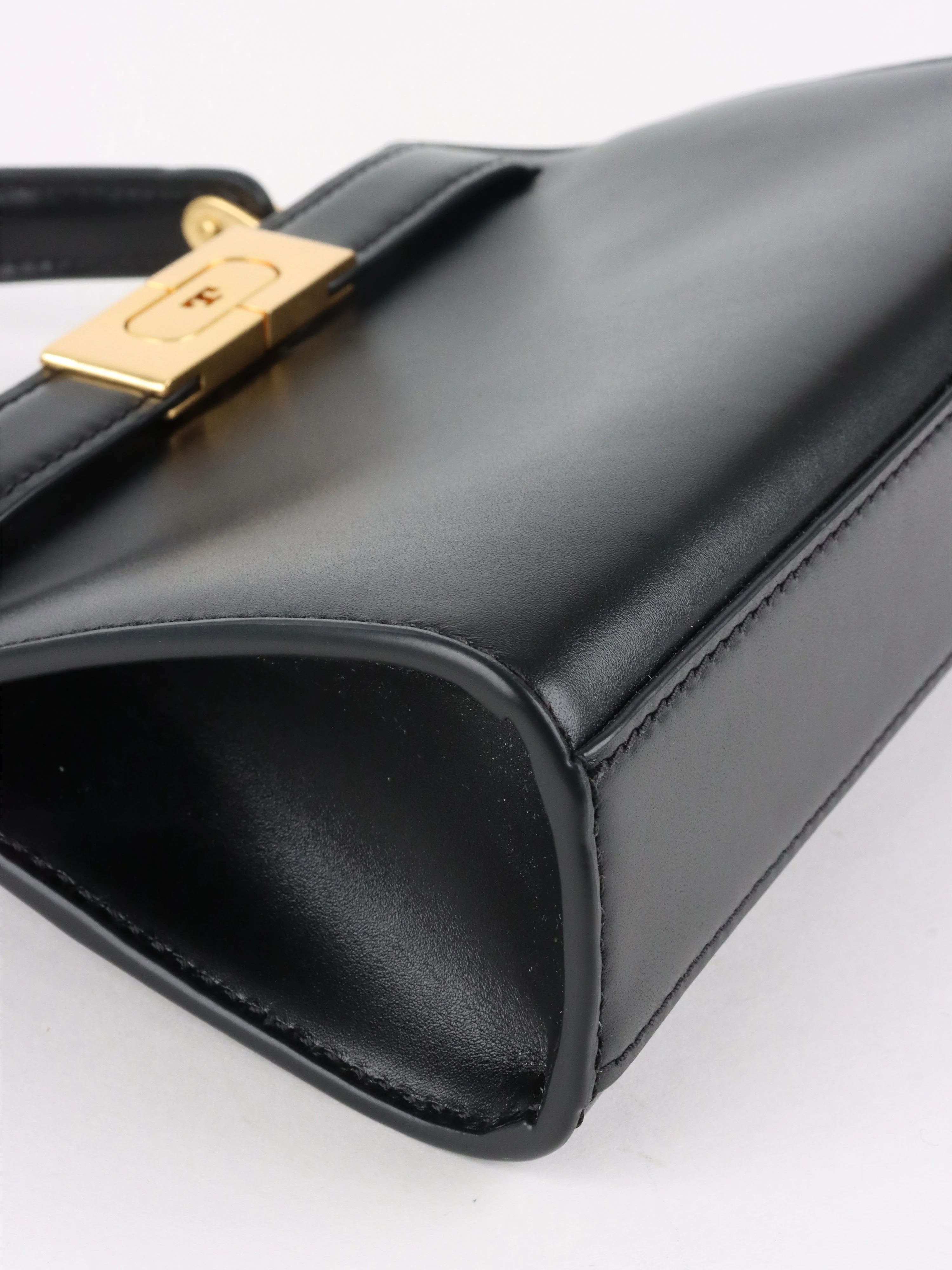 Tory Burch Black Mini Lee Radziwill Top Handle Bag GHW