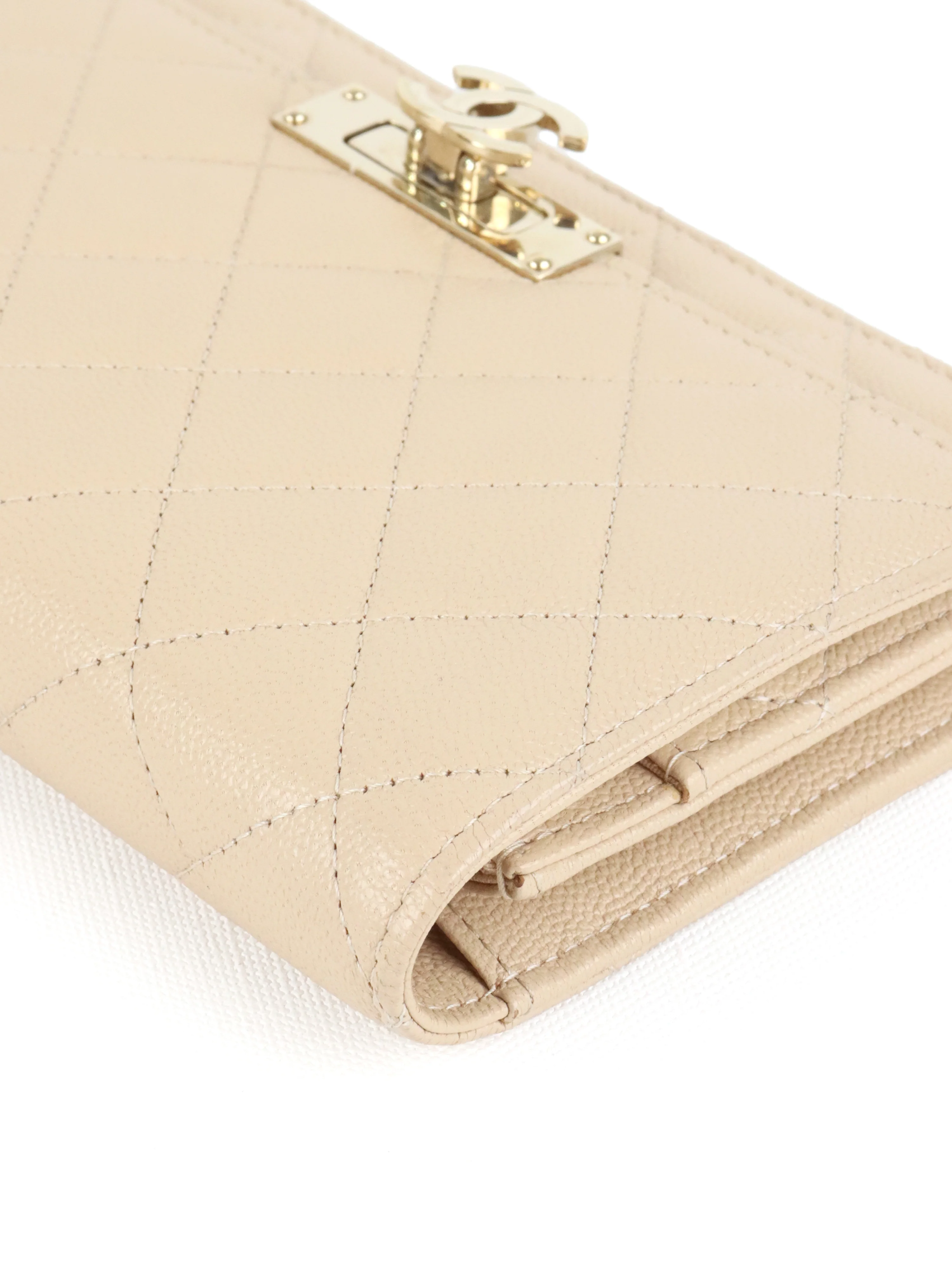 Chanel Beige Double CC Wallet on Chain LGHW