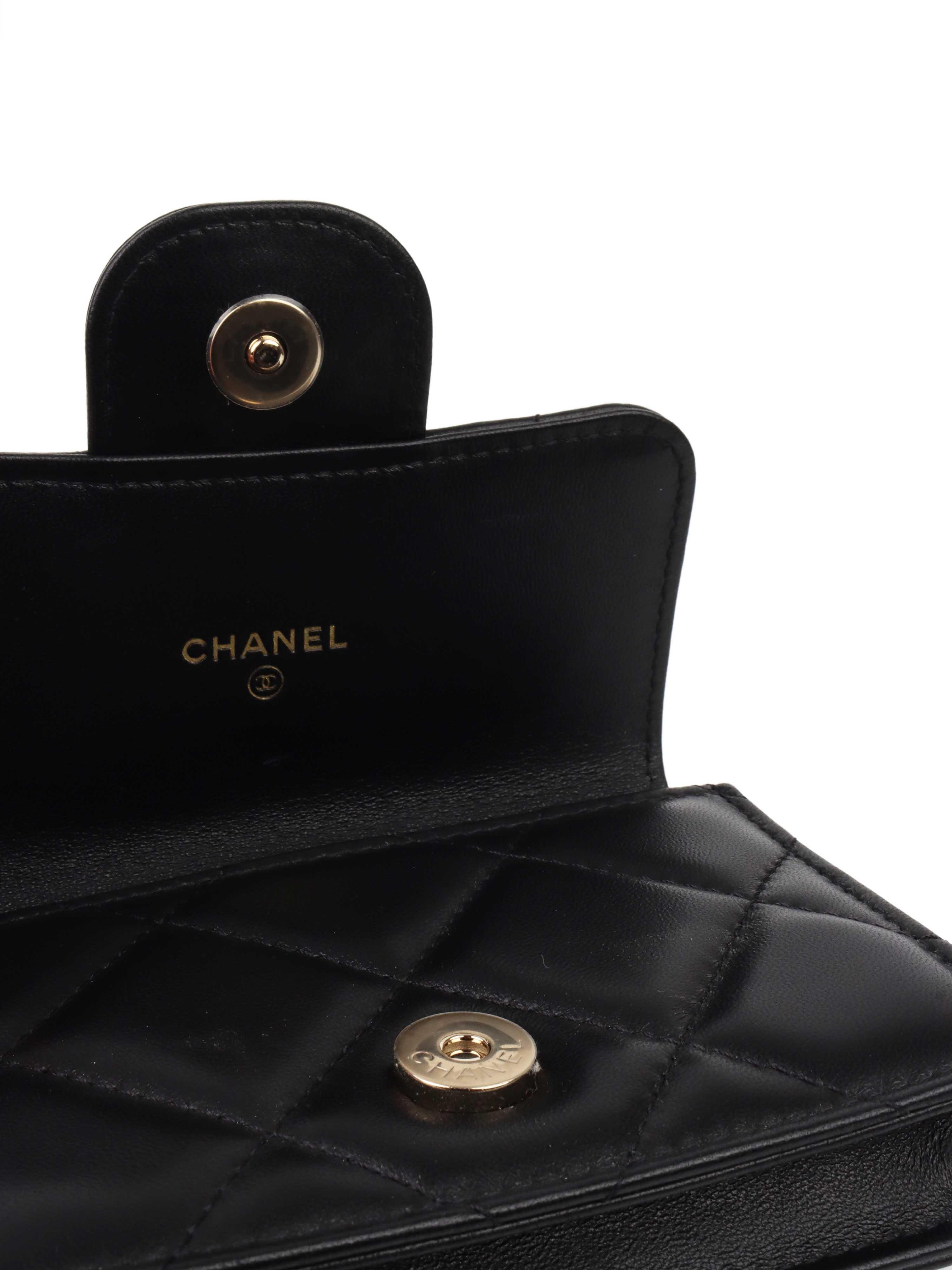 Chanel Black Lambskin Chain Belt Bag LGHW.