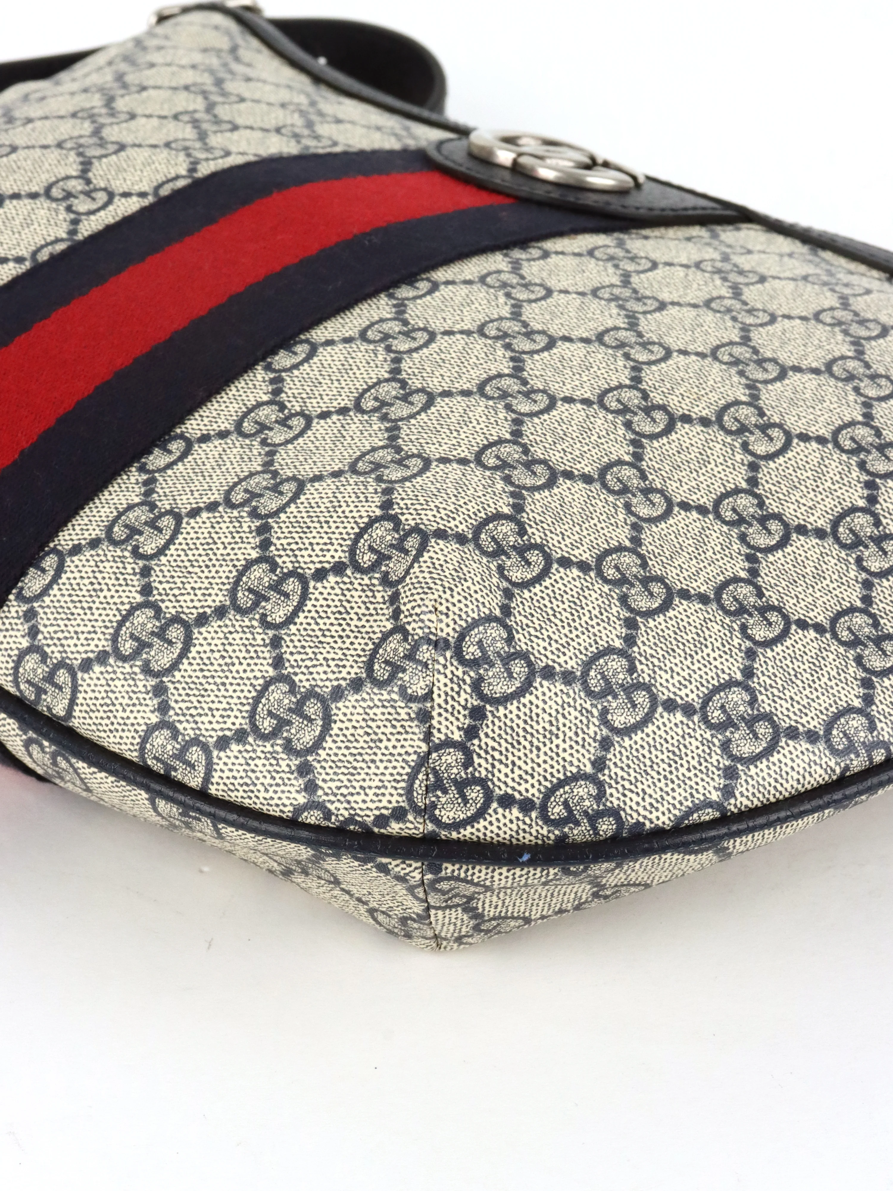 Gucci Small Navy/Ebony Half Moon Ophidia Hobo Crossbody Bag
